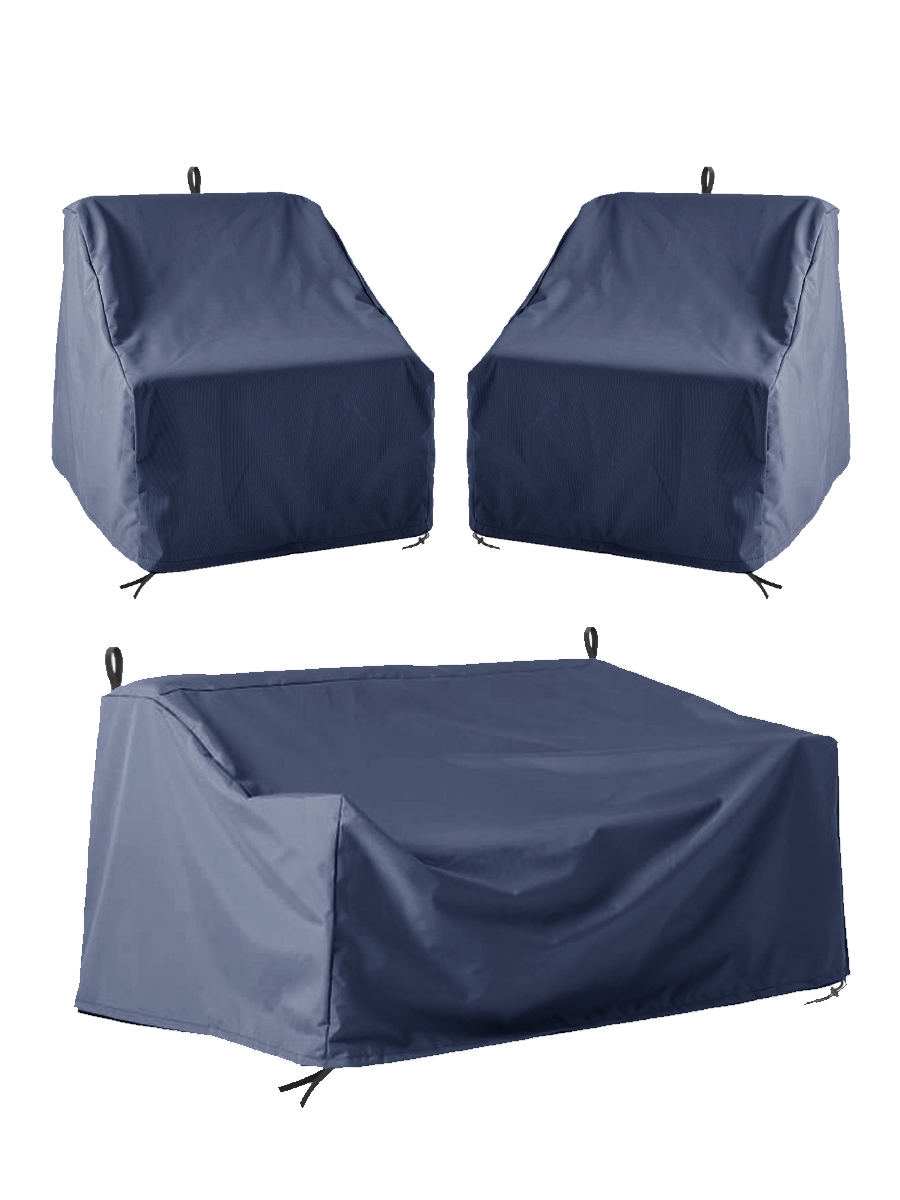 Изображение товара Комплект чехлов для дивана Tplus 1300x700 и кресел 1110x910 синий