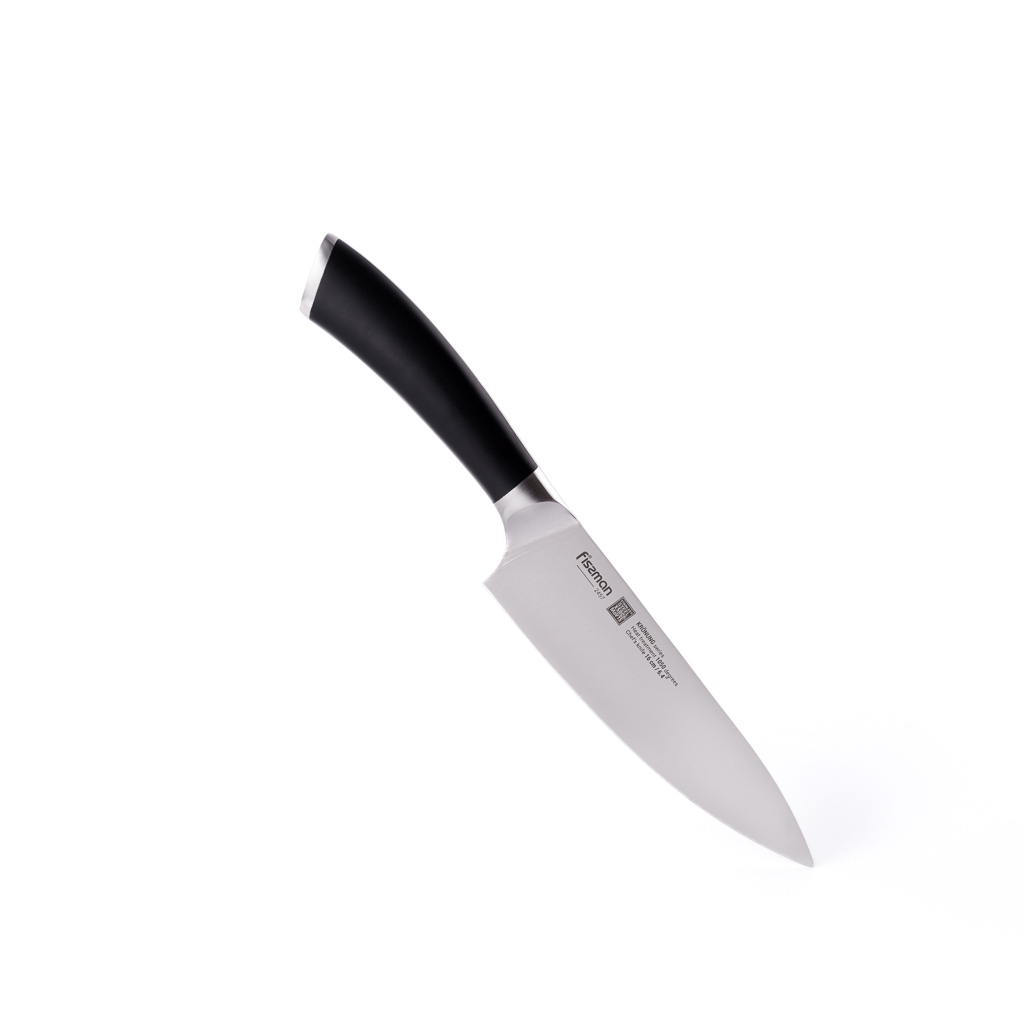Изображение товара Поварской нож Fissman Kronung 2457 16 см с черной рукоятью из ABS пластика