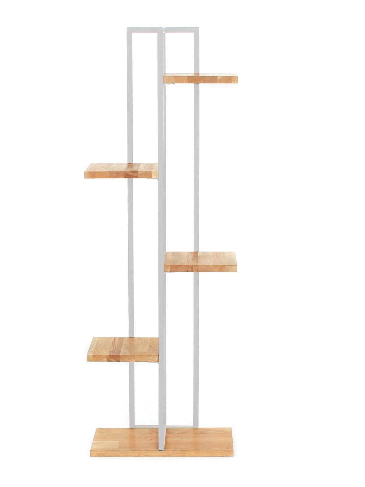 Изображение товара Стеллаж Greenween Loft 6 GW-L6-115W для цветов и растений, 4 полки, белый металлик