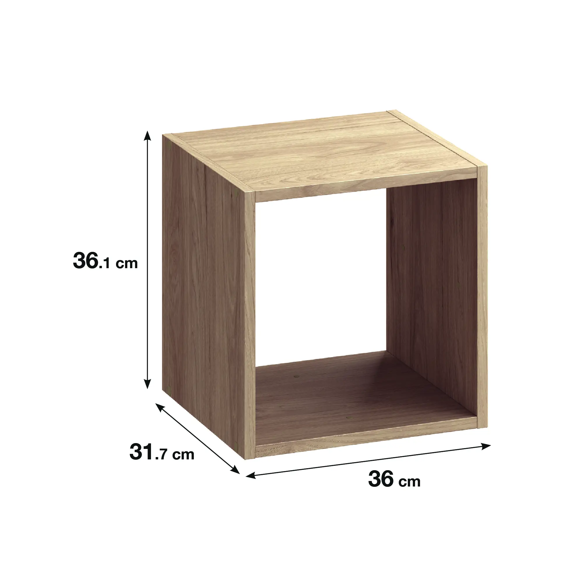 Стеллаж Spaceo KUB 1 секция 36x36.1x31.7 см ЛДСП цвет гикори джексон - 1