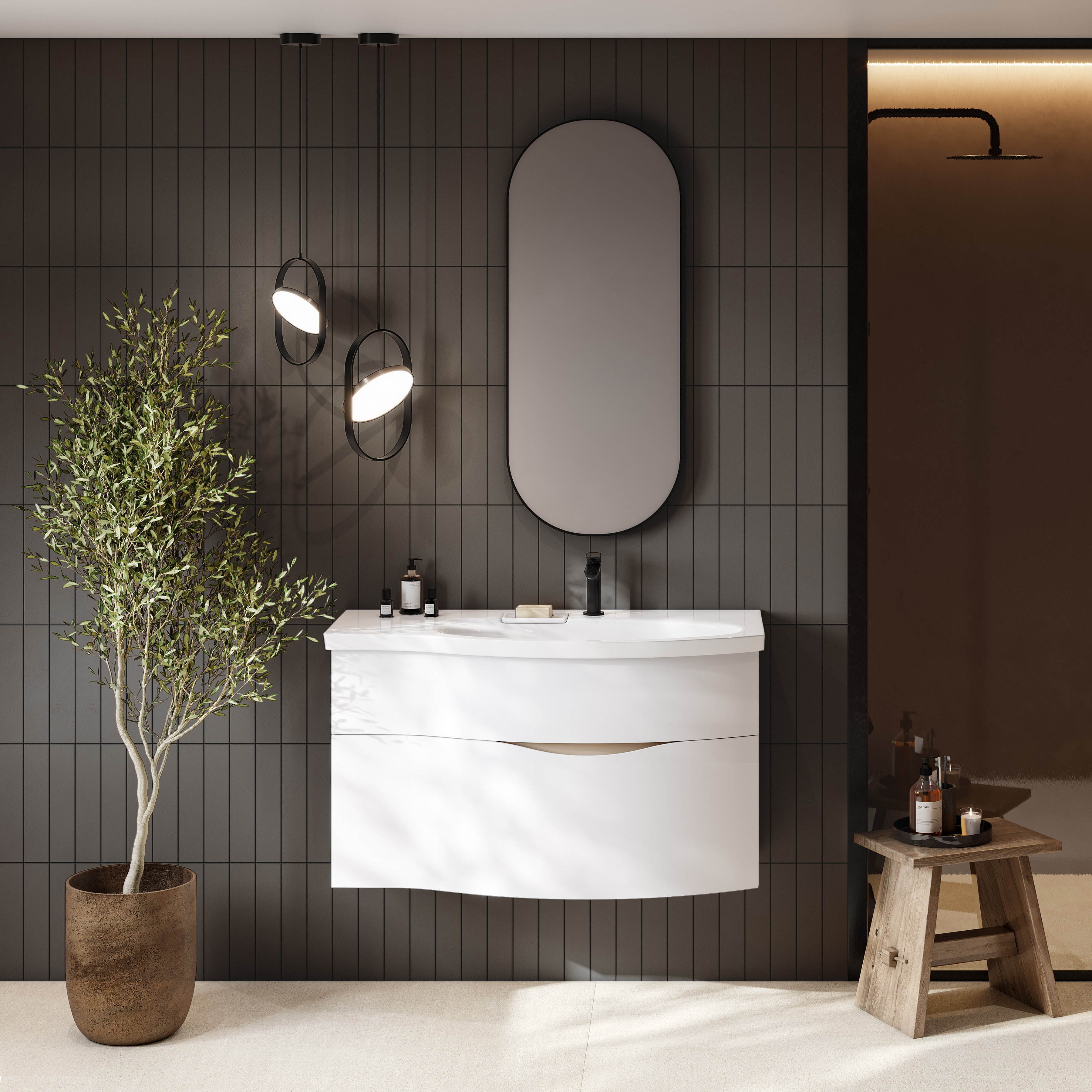 Изображение товара Керамическая настенная плитка Kerama Marazzi Амстердам 6x28.5 см коричневая матовая