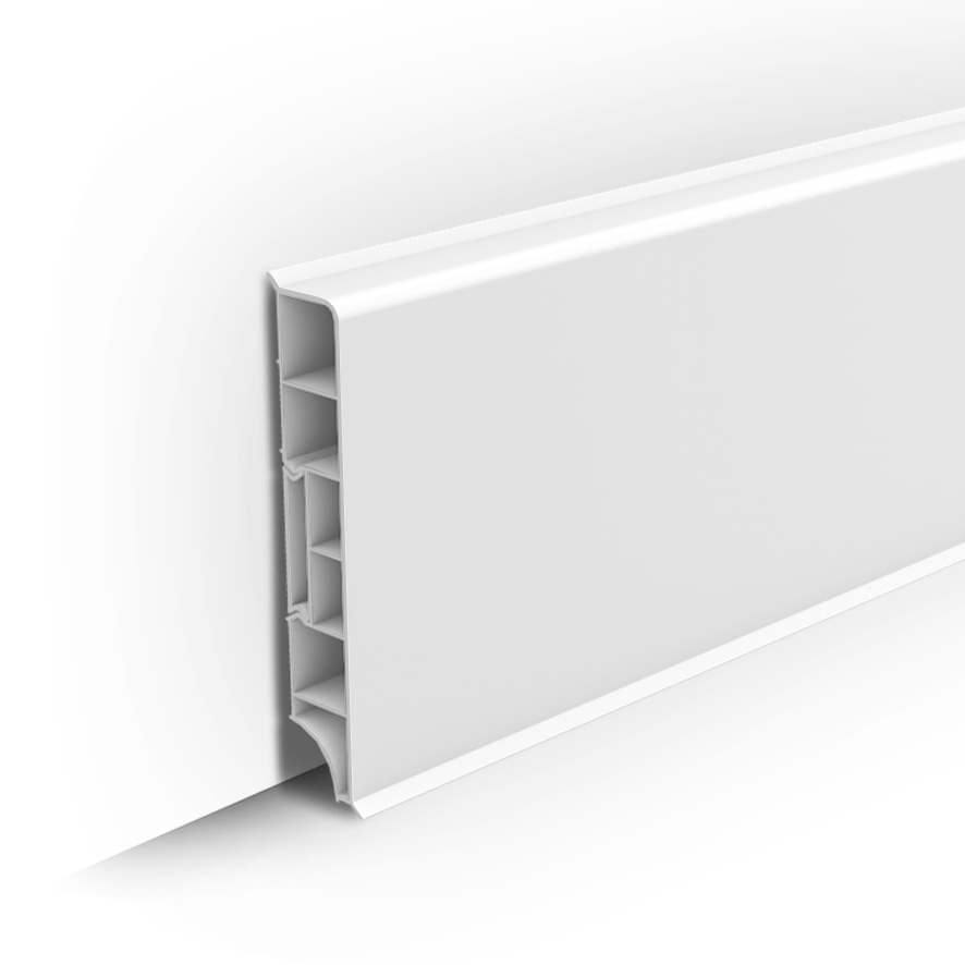 Плинтус напольный Идеал Дюра прямоугольный 001 Белый 80x16x2200 мм 6 шт ...