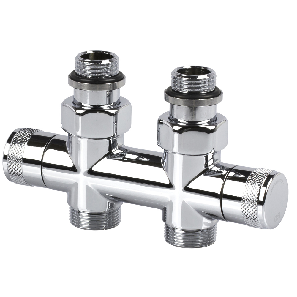 Изображение товара Узел нижнего подключения радиаторов с 50 мм межосевым расстоянием SR Rubinetterie Tondera хром