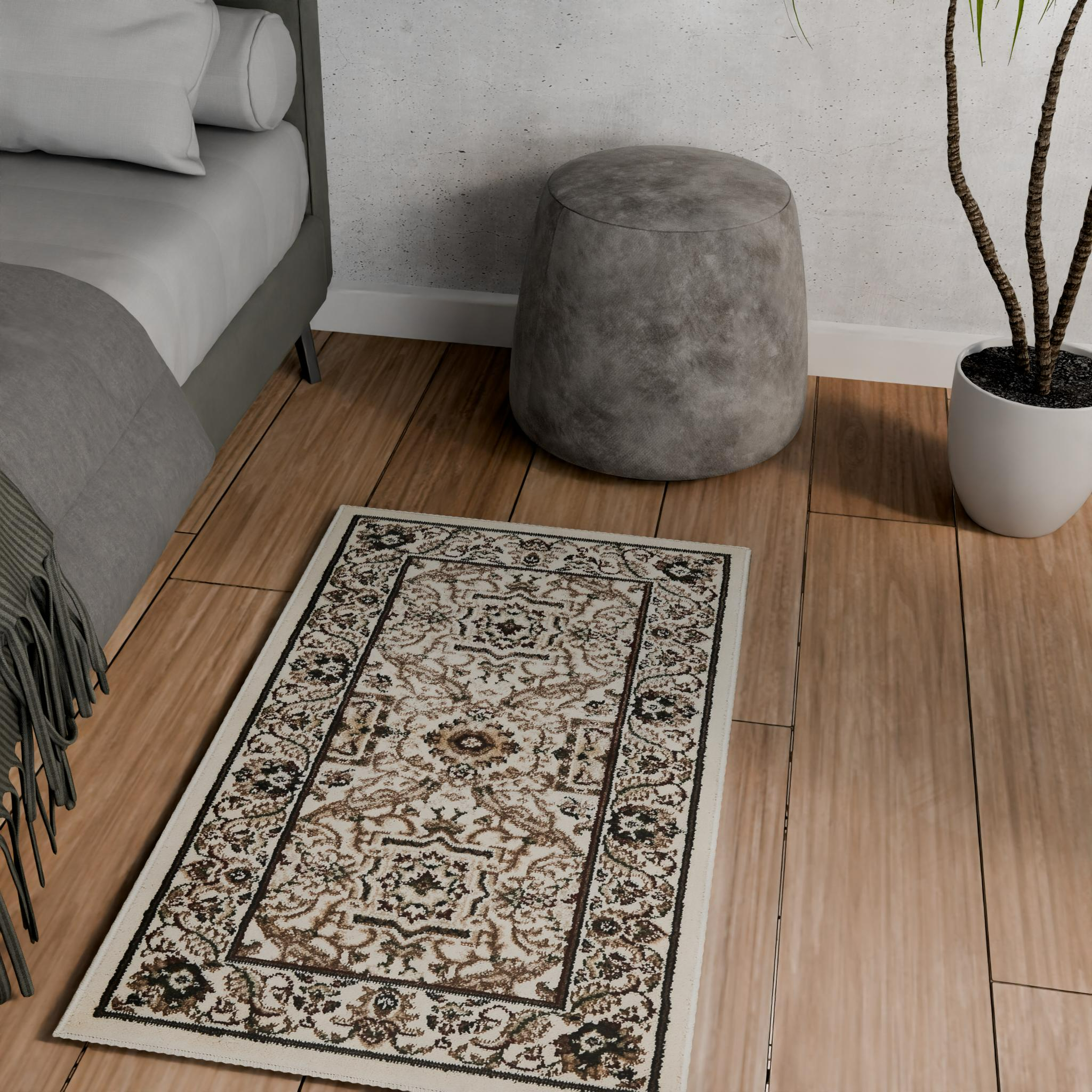 Изображение товара Ковер Sahara 60x100 см полипропилен кремовый, легкий и плотный для интерьера