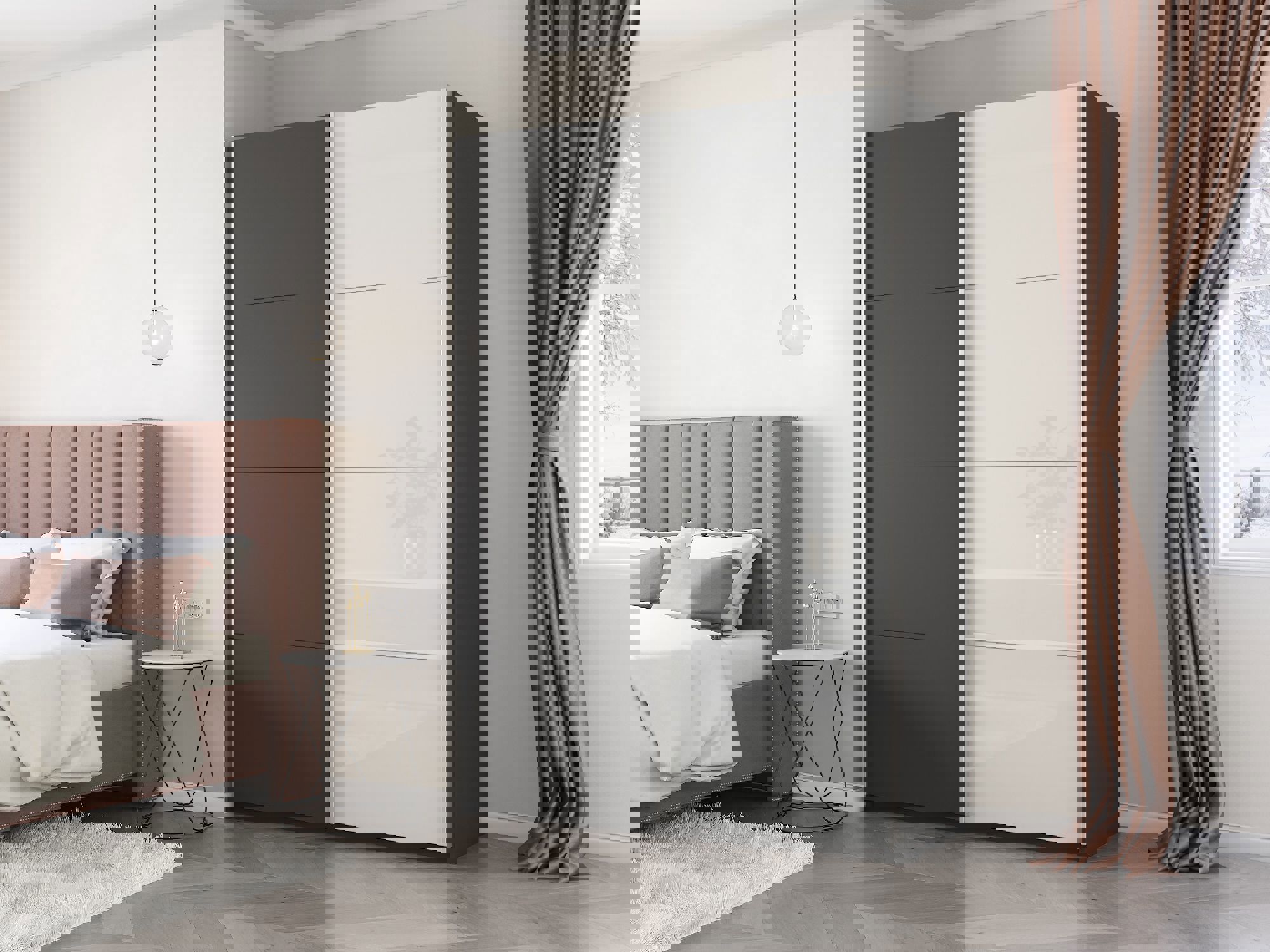 Изображение товара Шкаф-купе серия Прайм 2 дверный из ЛДСП цвет серый 230x160x57 см