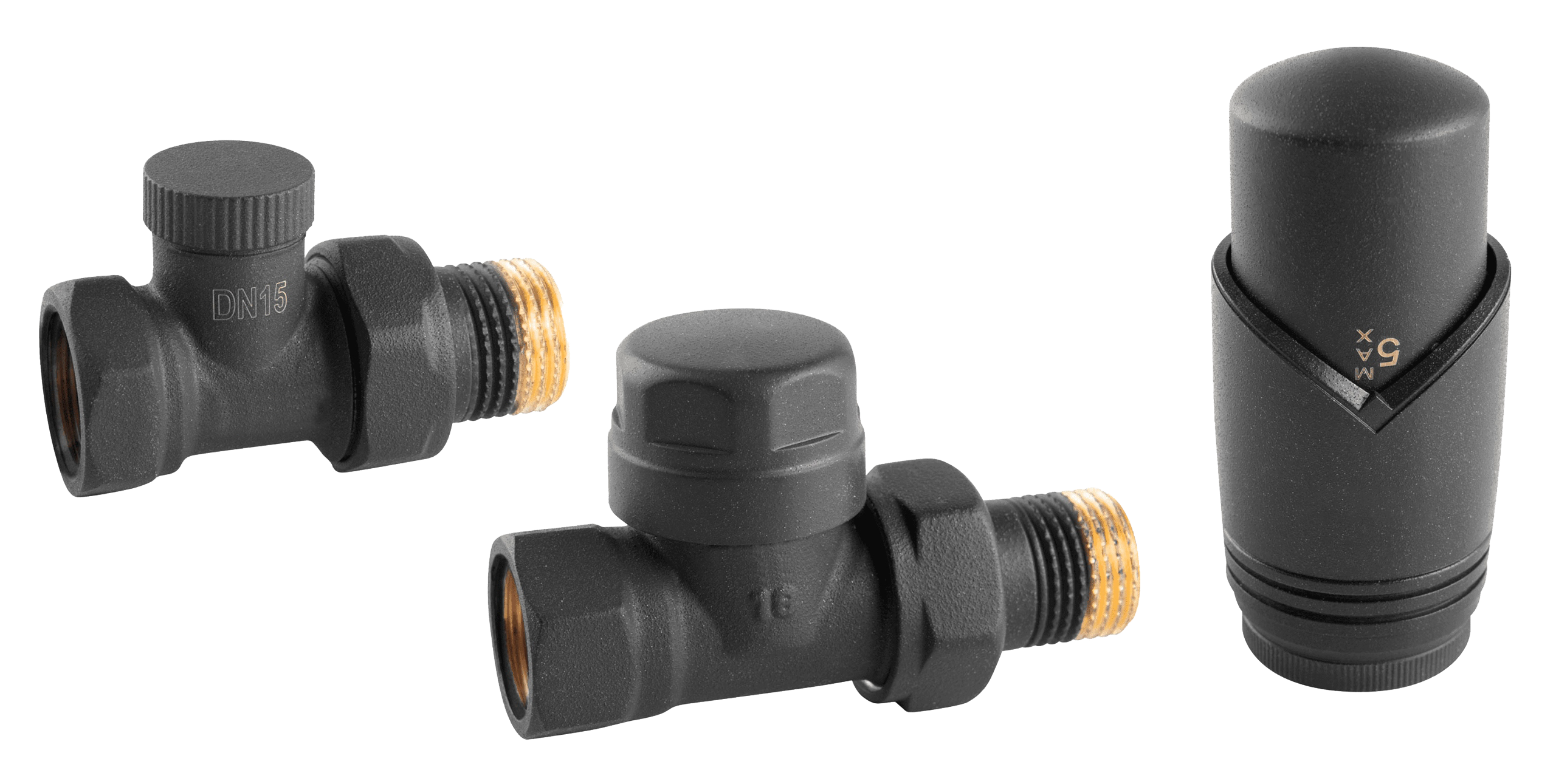 Изображение товара Комплект подключения радиатора термостатический прямой Vivaldo STRV 1/2 антрацит