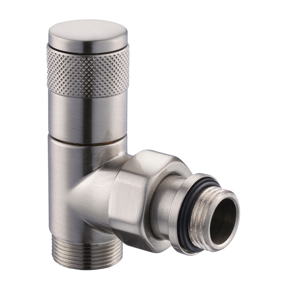 Изображение товара Угловой вентиль SR Rubinetterie Tondera ручная регулировка 1/2"х3/4" E цвет матовый никель