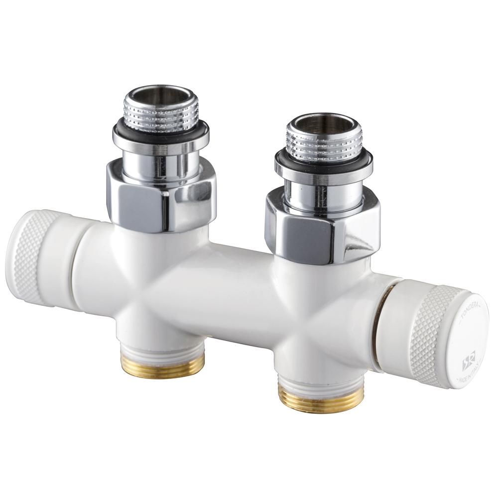 Изображение товара Узел нижнего подключения радиаторов SR Rubinetterie Tondera 50 мм белый 1/2х3/4 дюймов