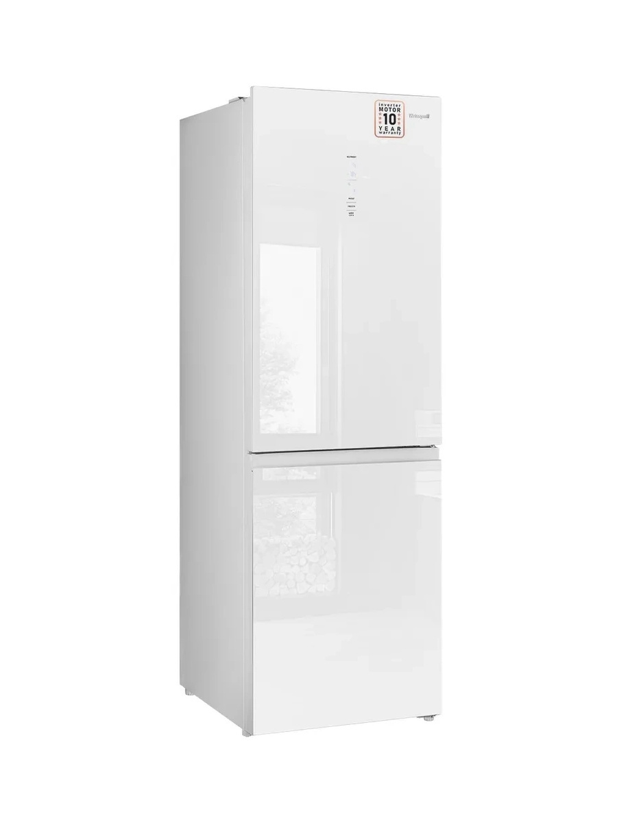 Изображение товара Холодильник Weissgauff WRK 185 Total NoFrost Inverter White Glass 60x185 см белый двухкамерный