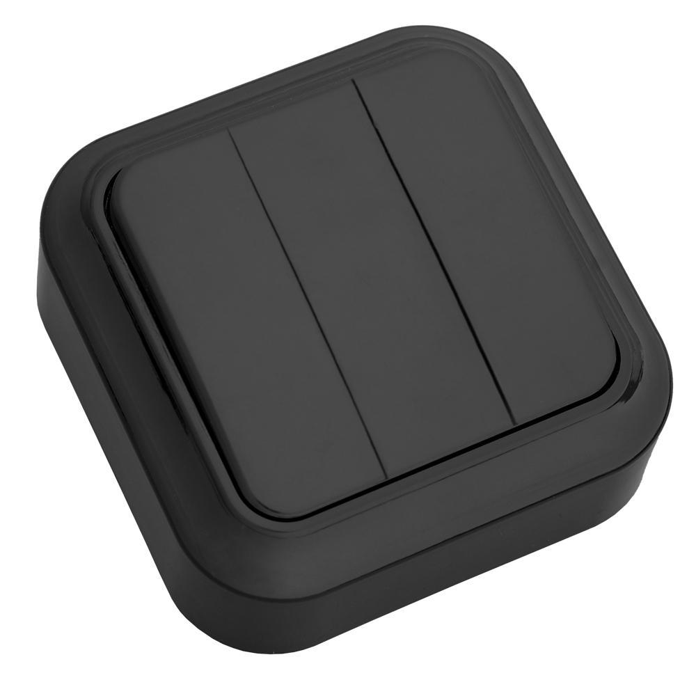 Изображение товара Выключатель накладной Bylectrica Пралеска А056-137 3 клавиши цвет черный