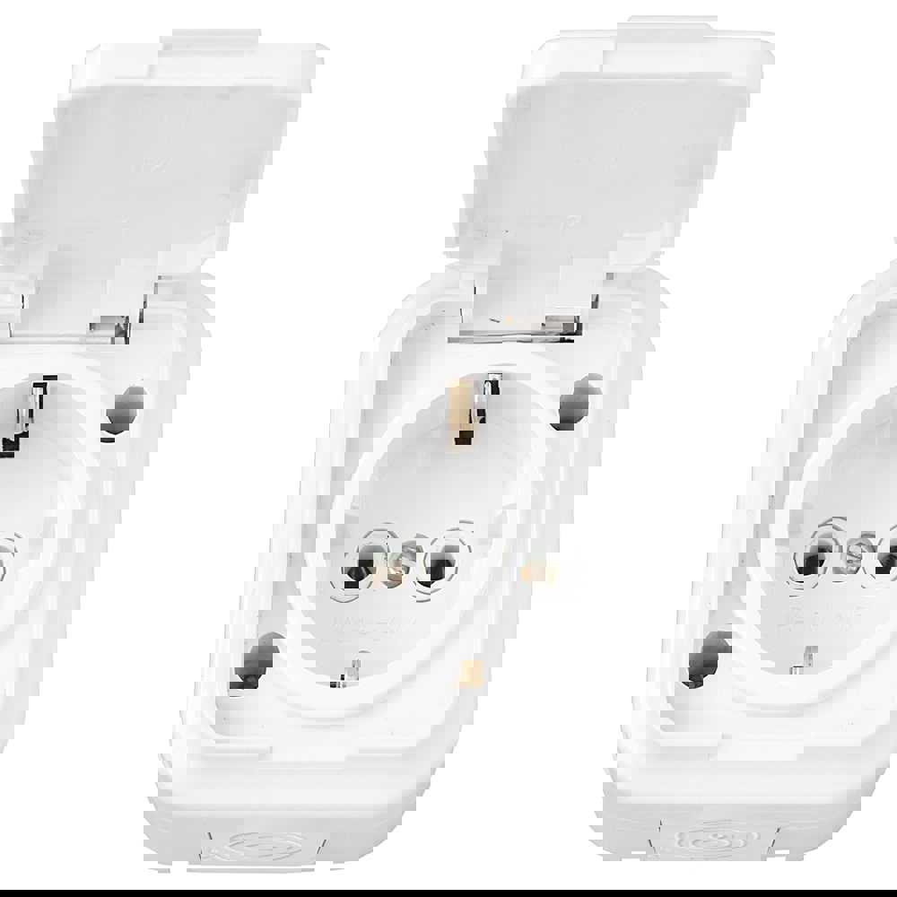 Изображение товара Розетка накладная Bylectrica Пралеска аква РА16-297 с заземлением цвет белый