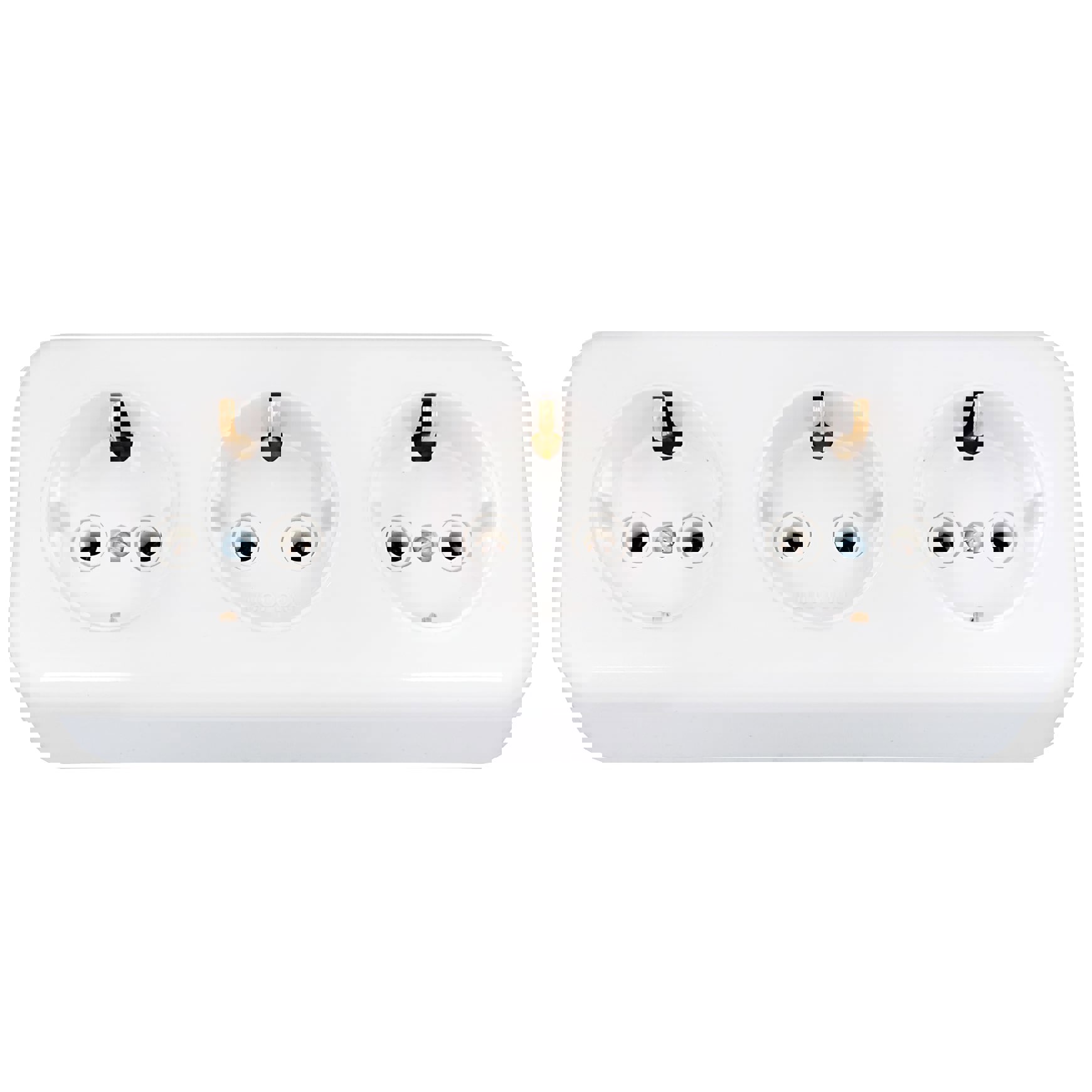 Изображение товара Розетка тройная накладная Bylectrica РА16-243 с заземлением цвет белый