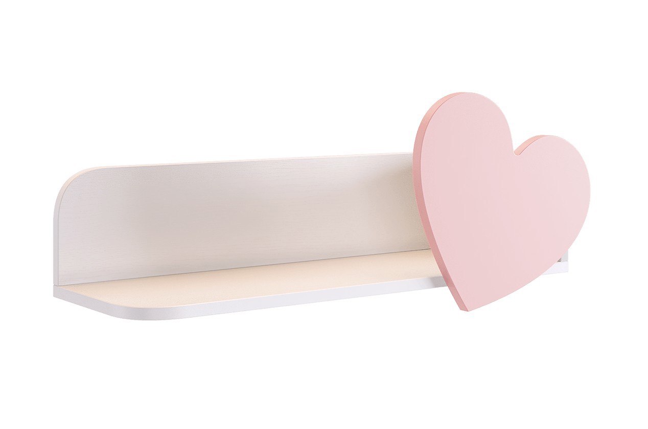 Изображение товара Стильная навесная полка Mebelson 73.5x24.8 см цвет пудра розовая/белое дерево