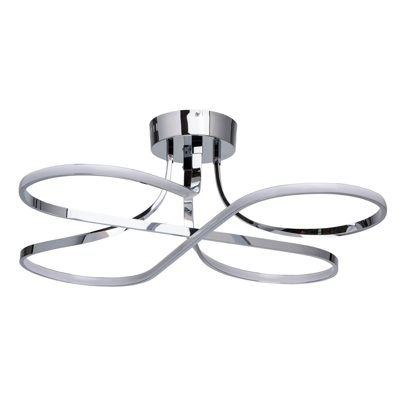 Изображение товара Люстра потолочная светодиодная DE MARKT 496015302 современная овальная серебристая