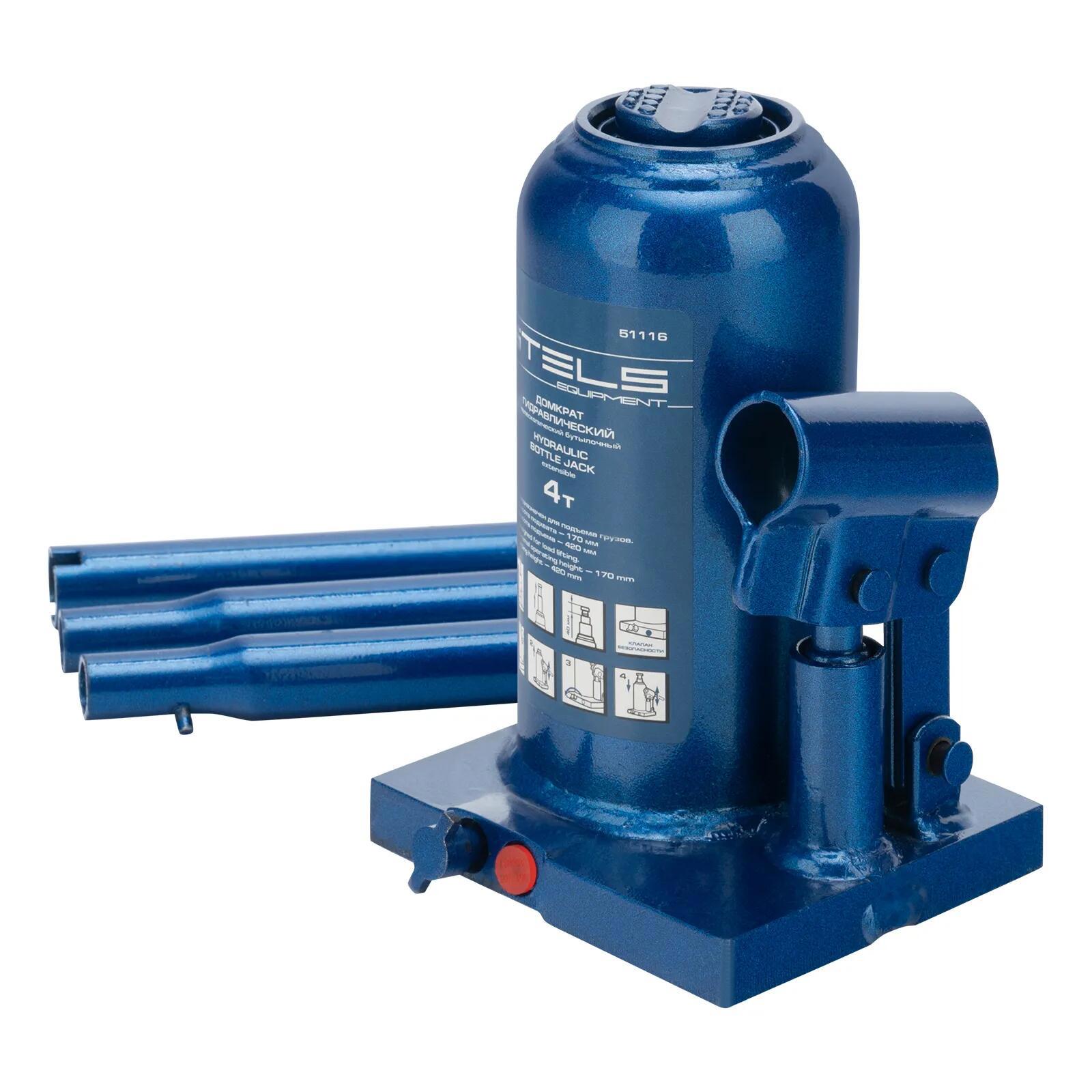 Изображение товара Домкрат бутылочный гидравлический Stels 51116 до 4 т, 170-420 мм