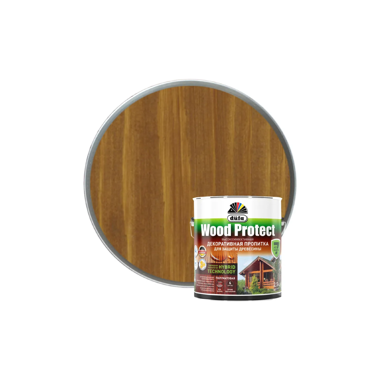 Изображение товара Пропитка для дерева Dufa Wood Protect тик матовая 2.5 л для наружных и внутренних работ Изображение товара Пропитка для дерева Dufa Wood Protect тик матовая 2.5 л для наружных и внутренних работ
