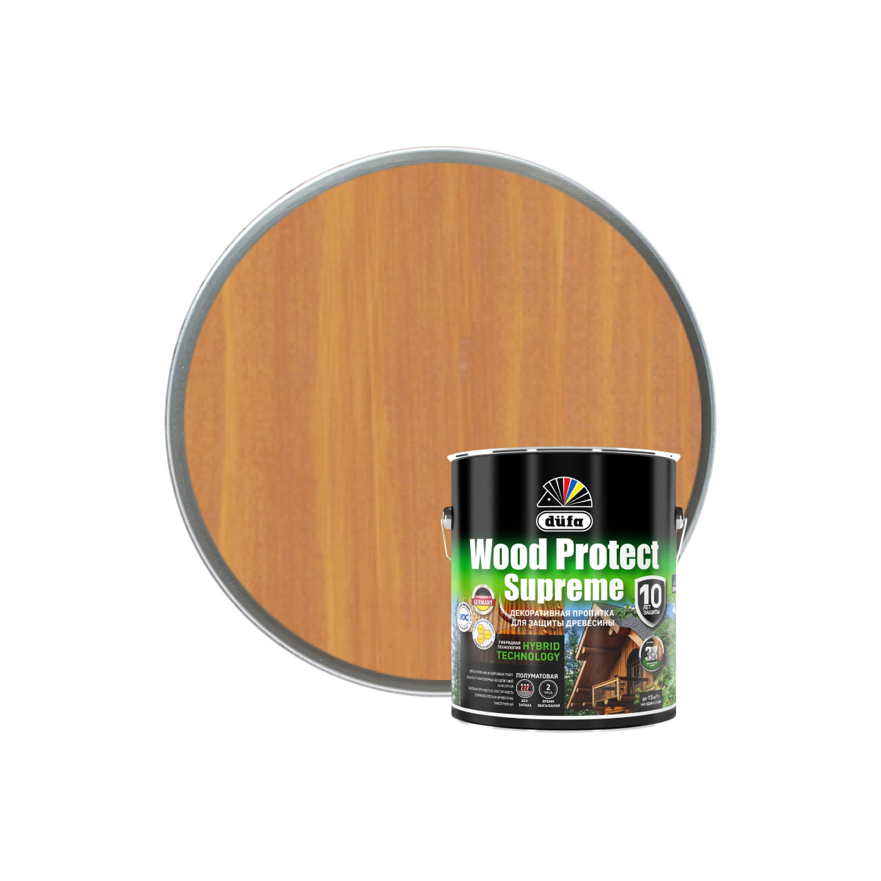 Изображение товара Высокопрочная пропитка по дереву Dufa Wood Protection Supreme сибирская лиственница 2.5 л Изображение товара Высокопрочная пропитка по дереву Dufa Wood Protection Supreme сибирская лиственница 2.5 л