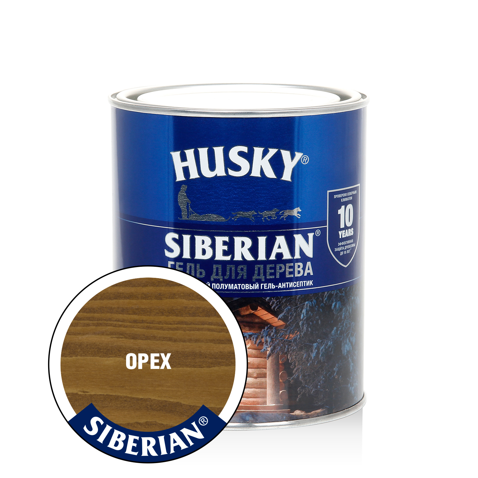 Изображение товара Антисептик HUSKY 25279 полуматовый орех 0. 9 л - защита и подчеркивание натуральной древесины