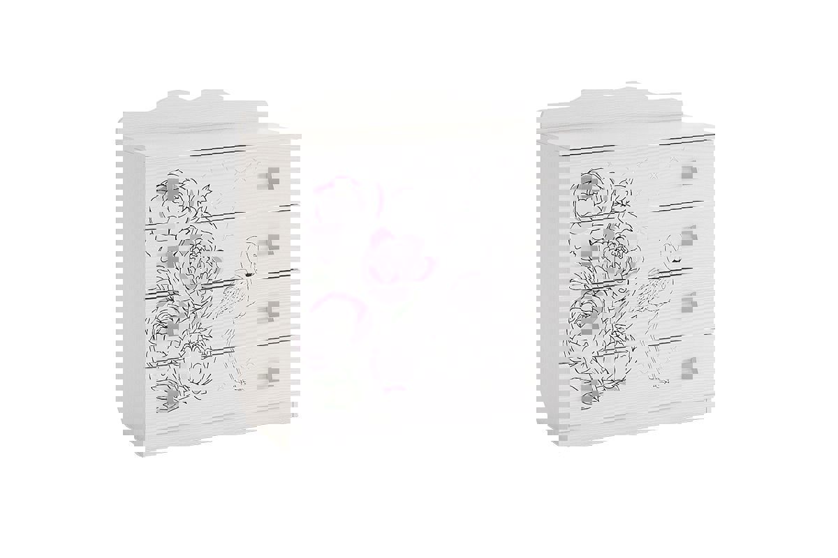 Изображение товара Комод Mebelson Фэнтези 4 ящика 90x42x92 см белый ЛДСП современный дизайн