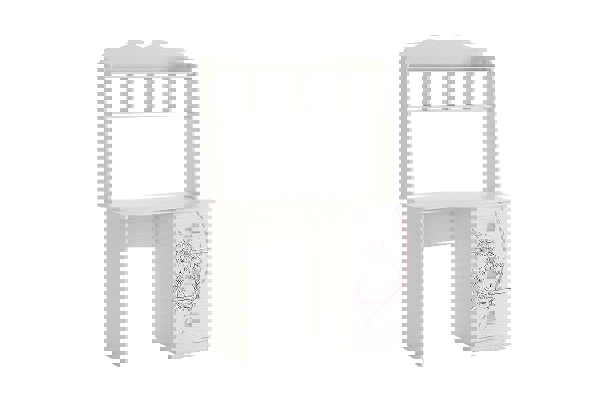 Изображение товара Стол детский Мebelson MDF-05.1747 100x158x60 см белый с выдвижными ящиками и полками