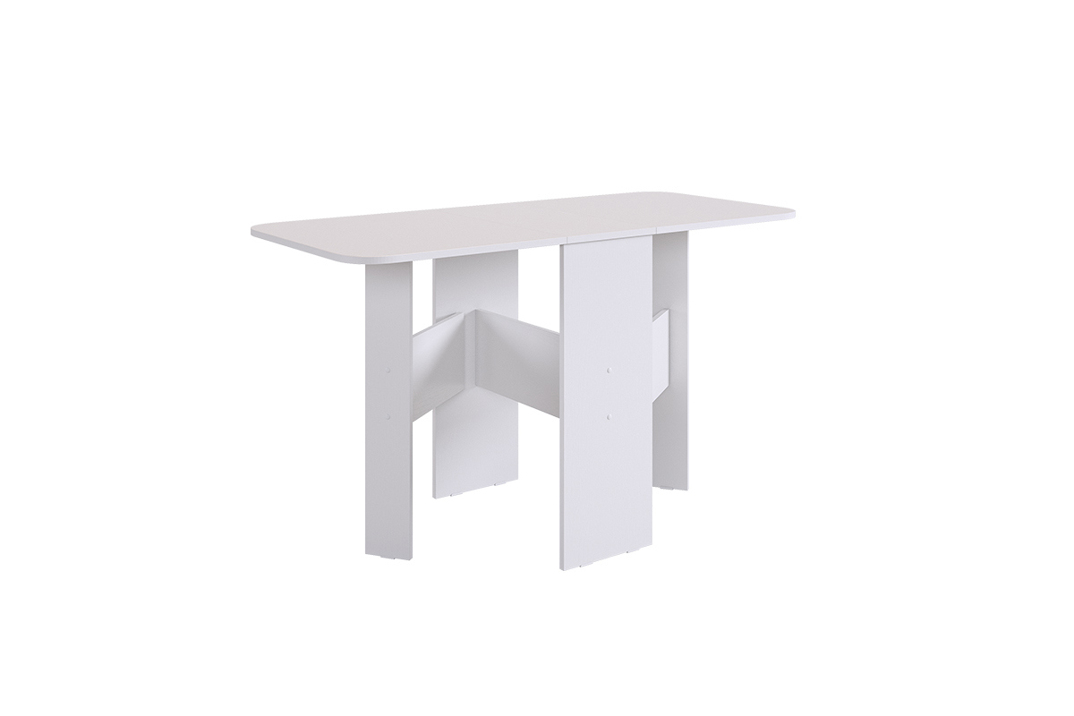 Изображение товара Стол-книжка Мебелсон Мечта - современный раздвижной кухонный стол белое дерево