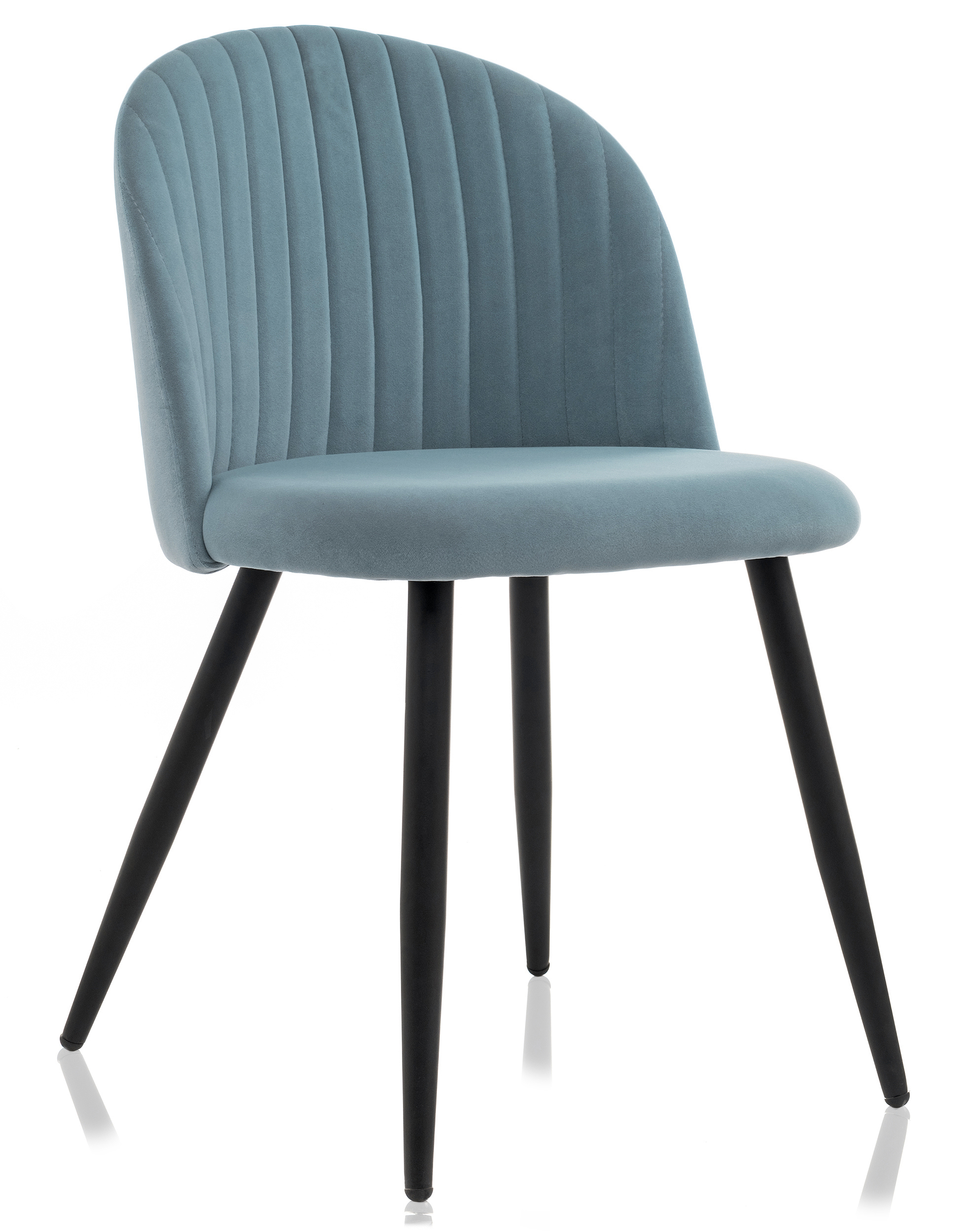 Изображение товара Стул Woodville Gabi 1 50x79x53 см велюр цвет черный/голубой