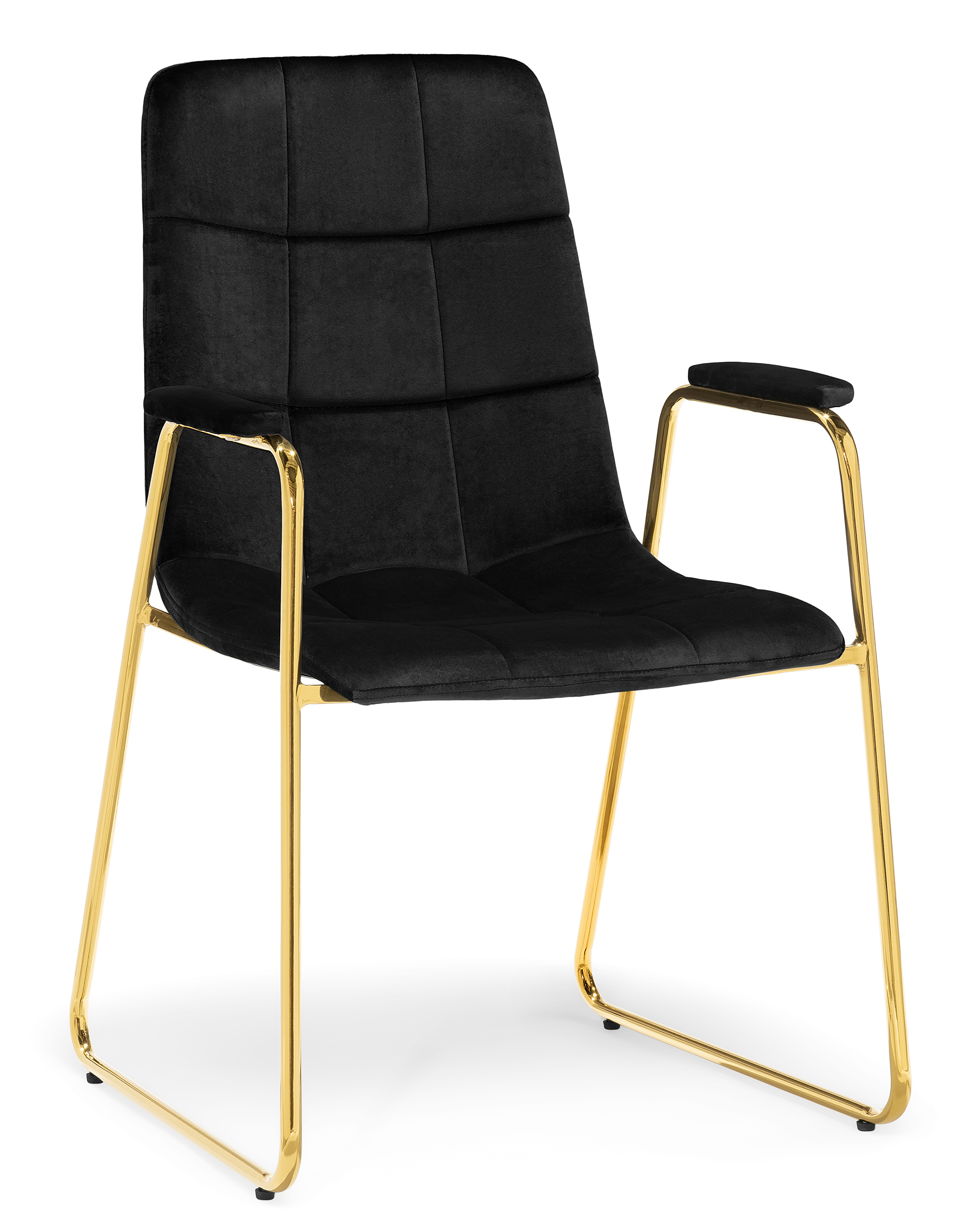 Изображение товара Стул Woodville Lana 57x88x56 см велюр цвет черный/золотой