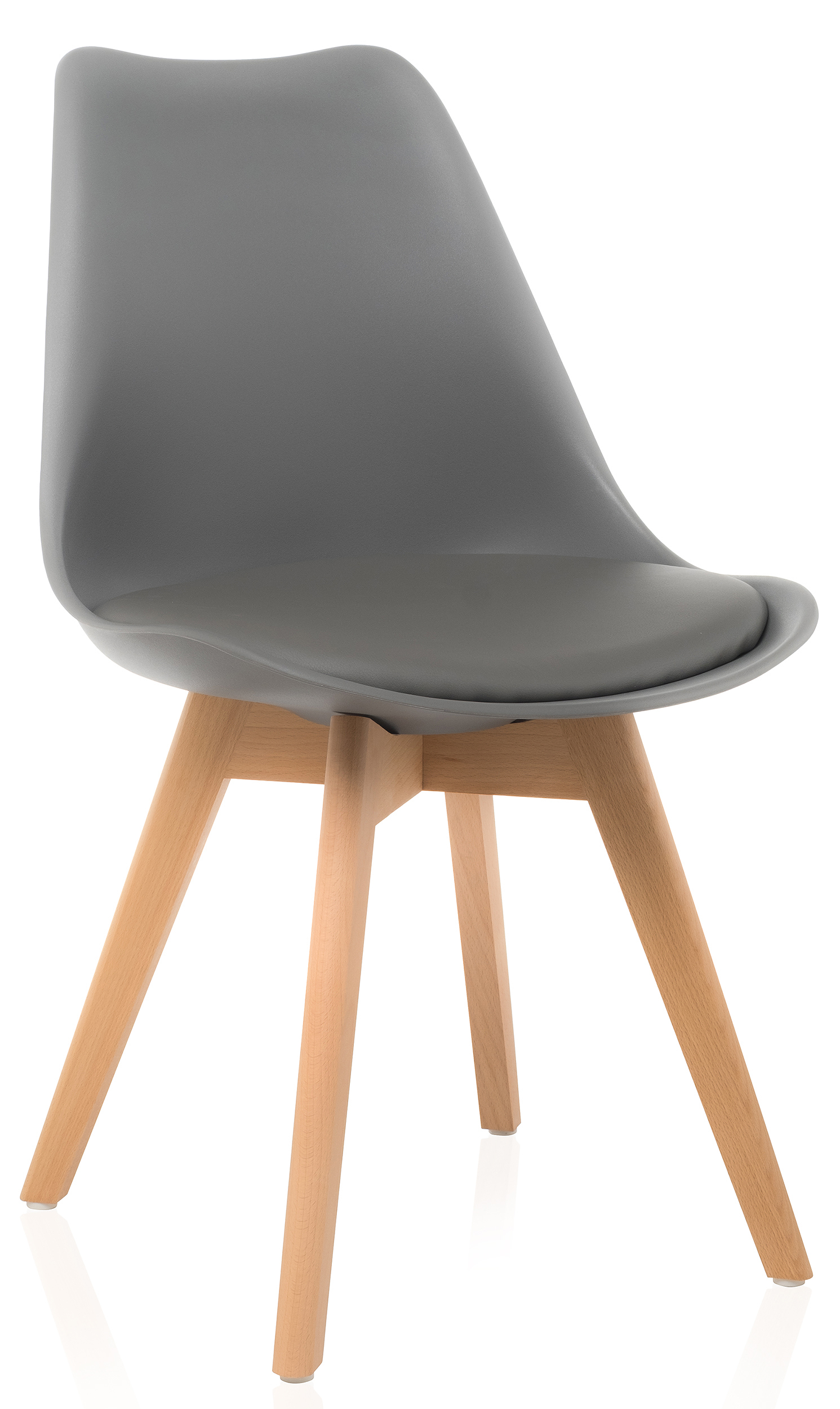 Изображение товара Современный стул Woodville Bonuss пластиковый деревянный каркас серый