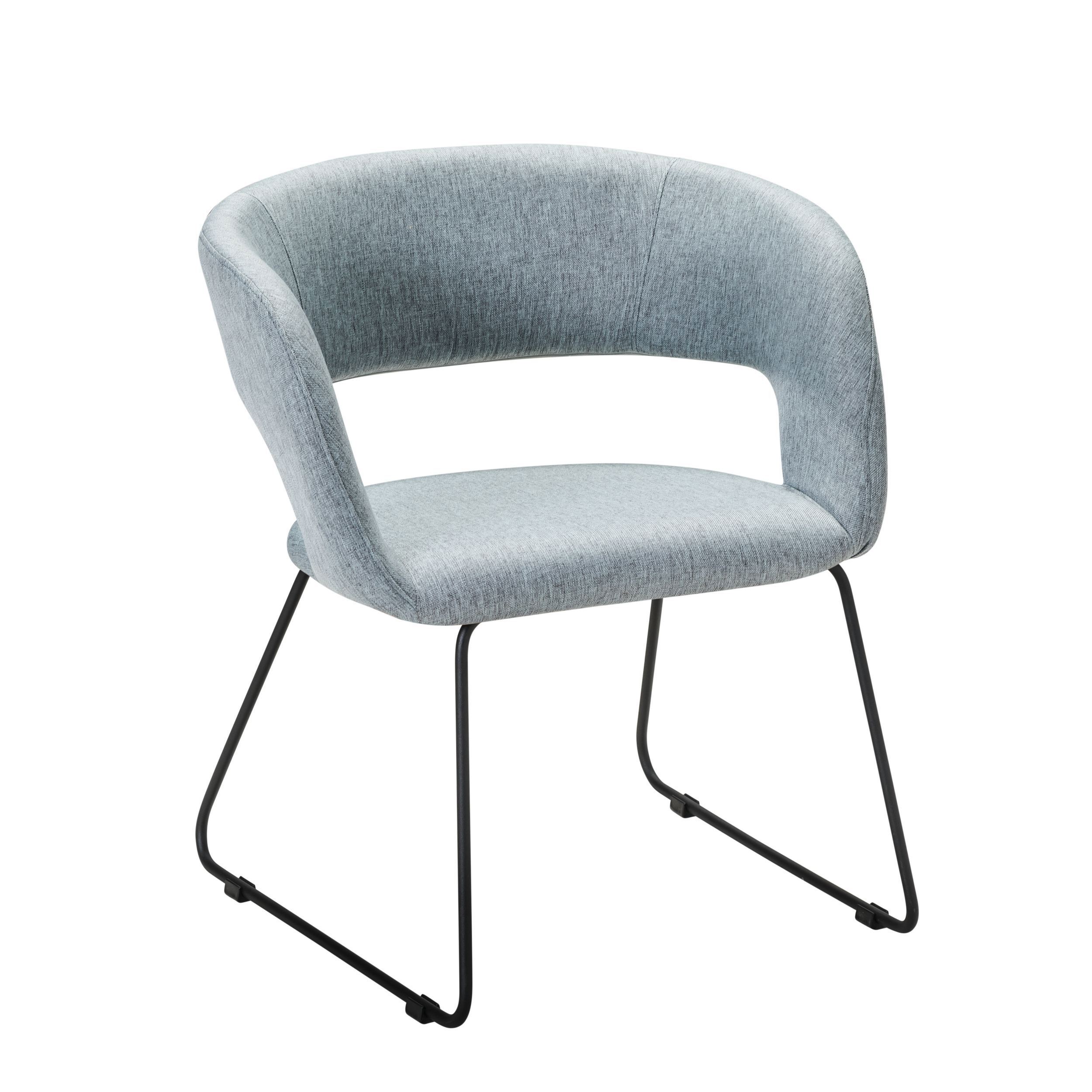 Изображение товара Обеденный стул R-home Hugs светло-серый из рогожки с металлокаркасом