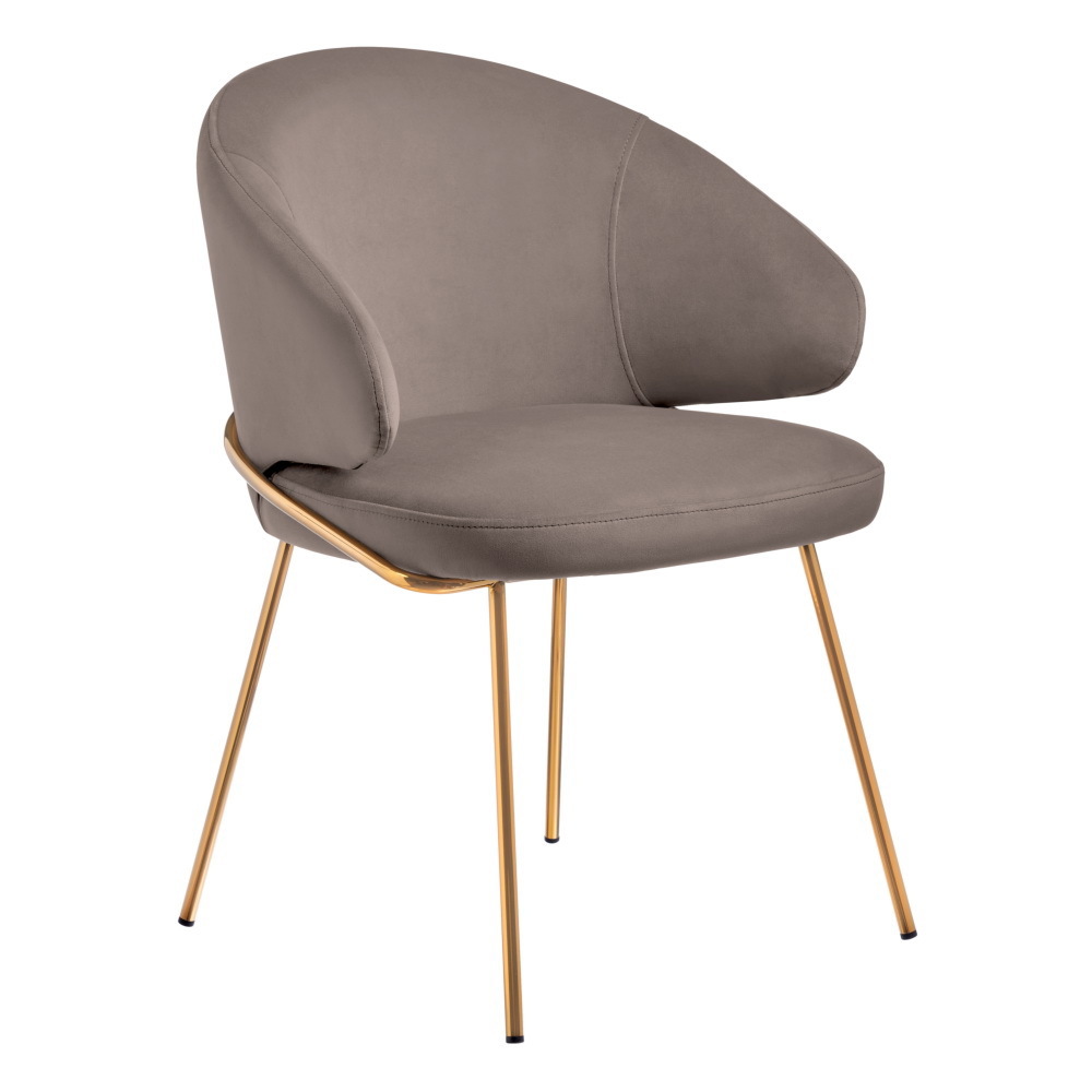 Изображение товара Стул-полукресло Bradex Emil с велюровой обивкой и золотыми ножками