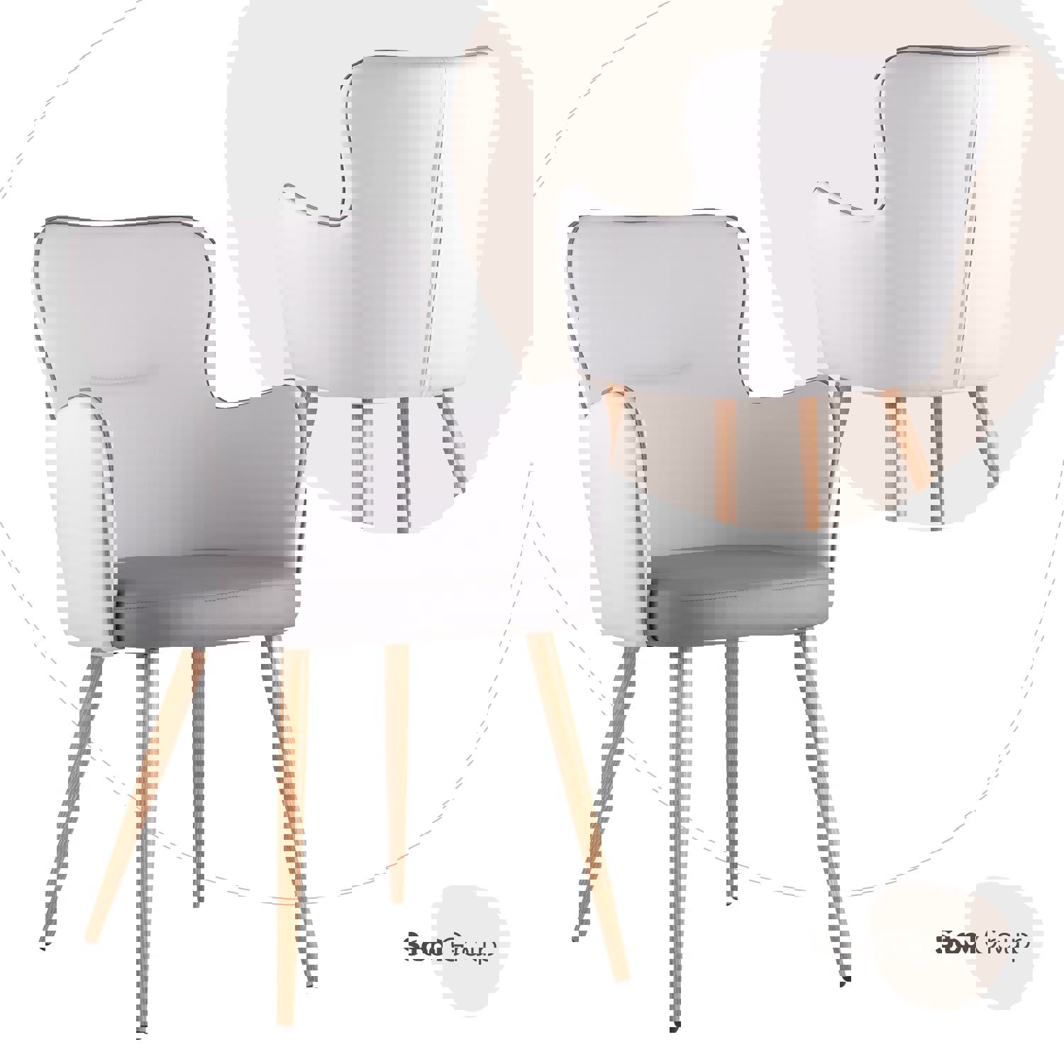 Изображение товара Стул кухонный Стул груп Космос 88x60x48 см экокожа цвет серый GADGETS GREY