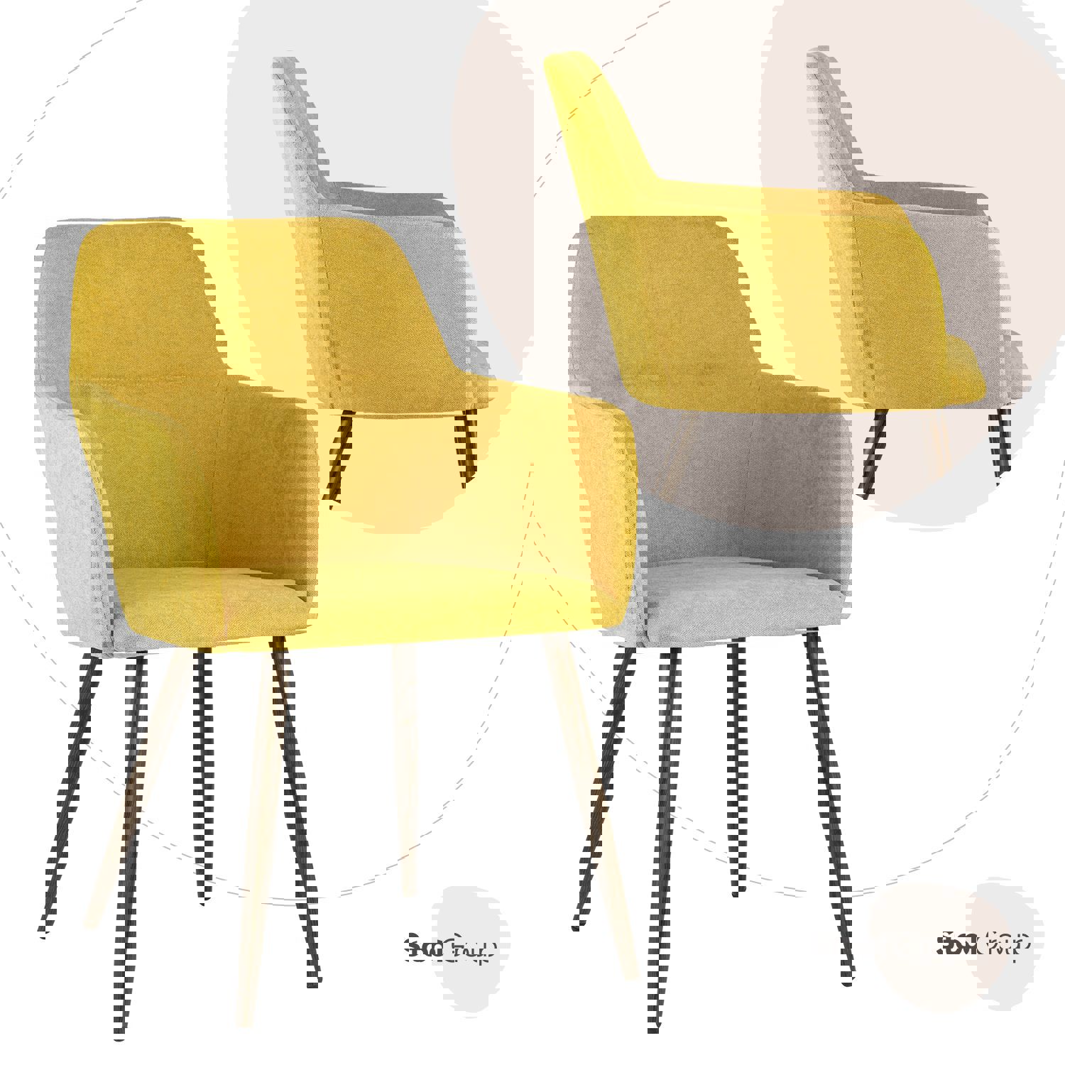 Изображение товара Кухонный стул Stool Group Кинг желтый современный с металлокаркасом