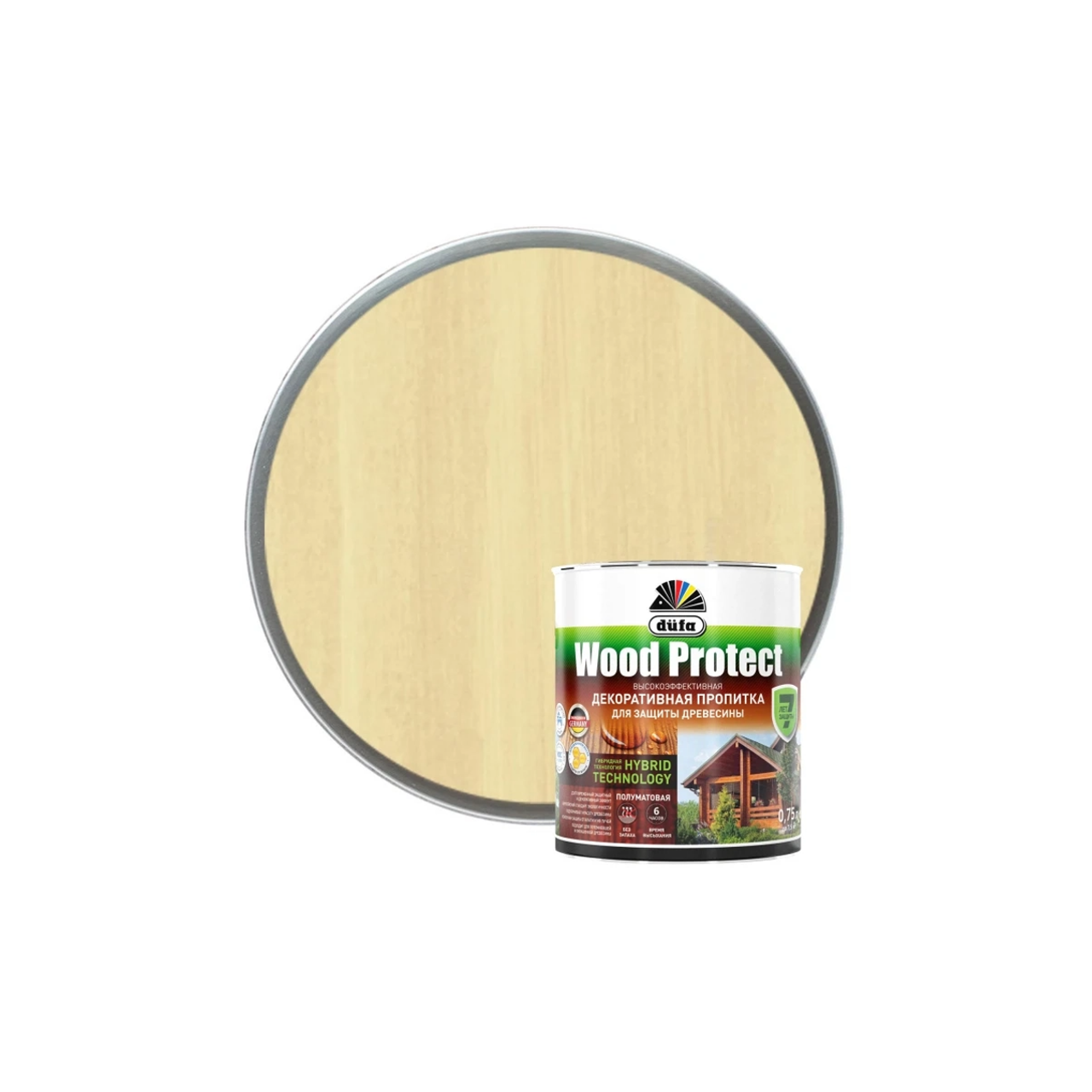 Изображение товара Пропитка для древесины Dufa Wood Protect матовая цвет бесцветная 0.75 л