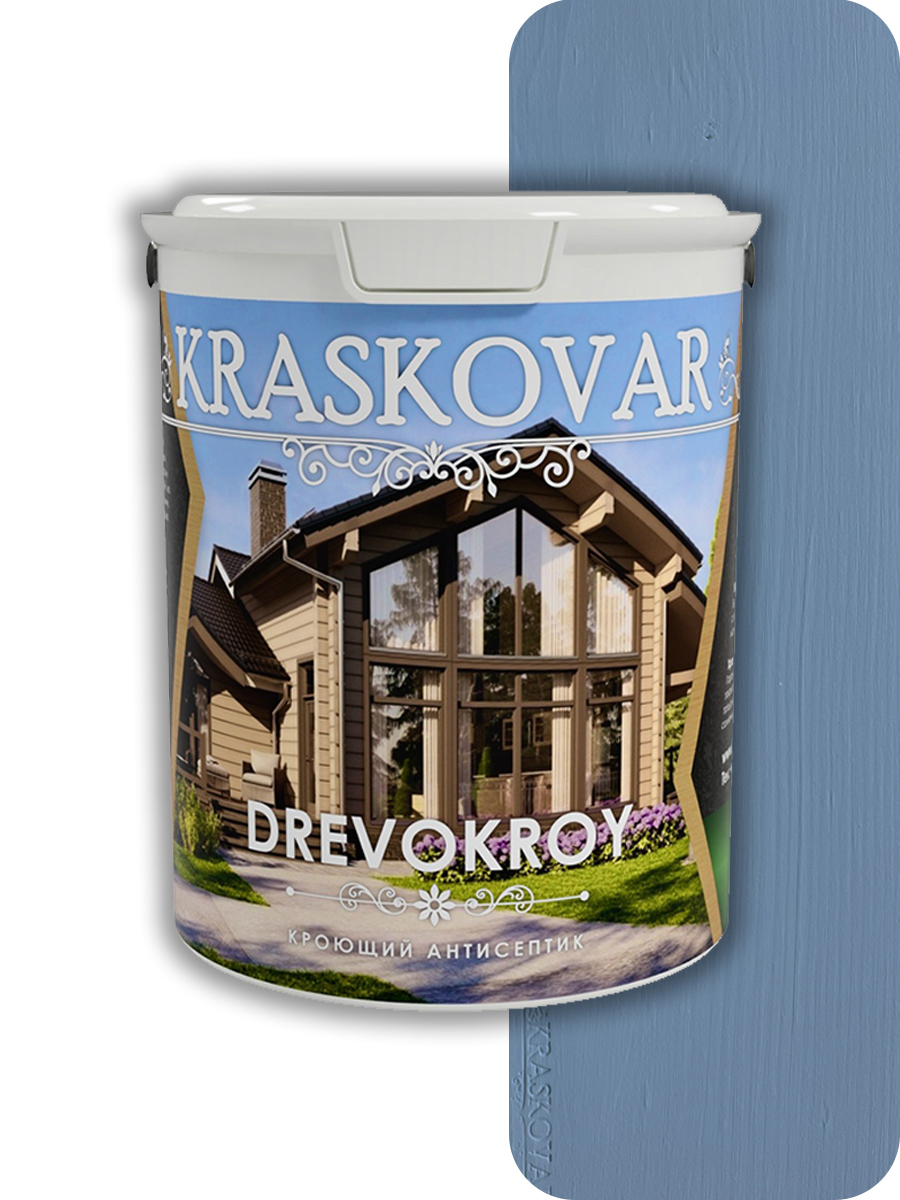Изображение товара Антисептик защитно-декоративный Kraskovar Drevokroy RAL 5024 синий 2 л