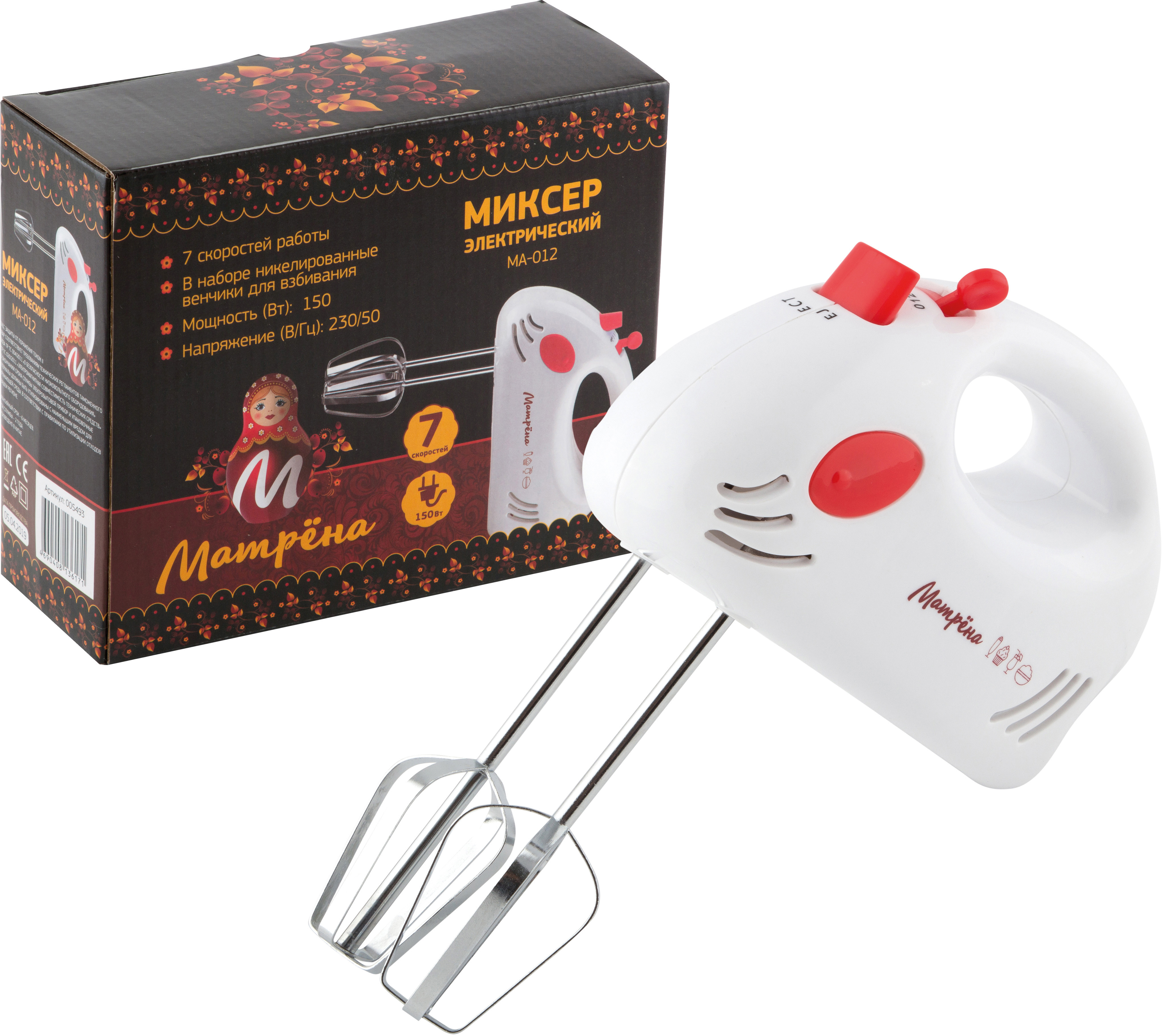 Изображение товара Ручной миксер Матрёна MA-012 150 Вт цвет белый