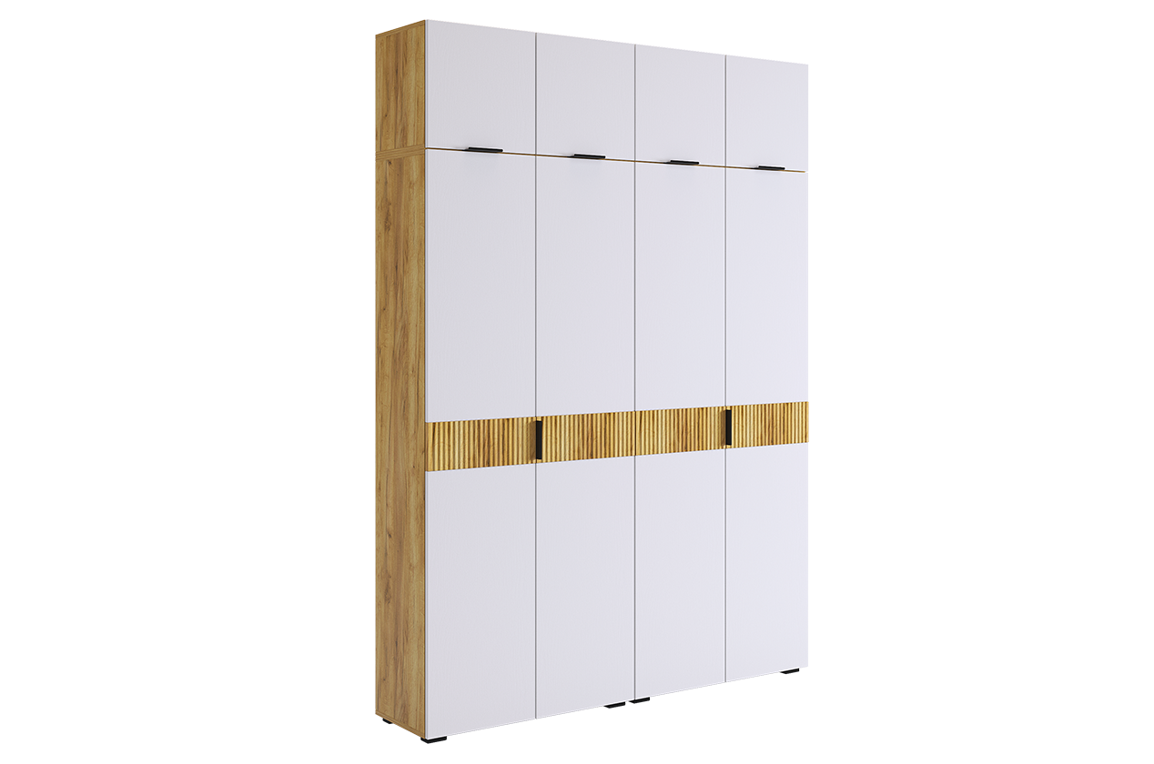 Изображение товара Шкаф распашной Mebelson 4 дверцы дуб крафт золотой/белое дерево