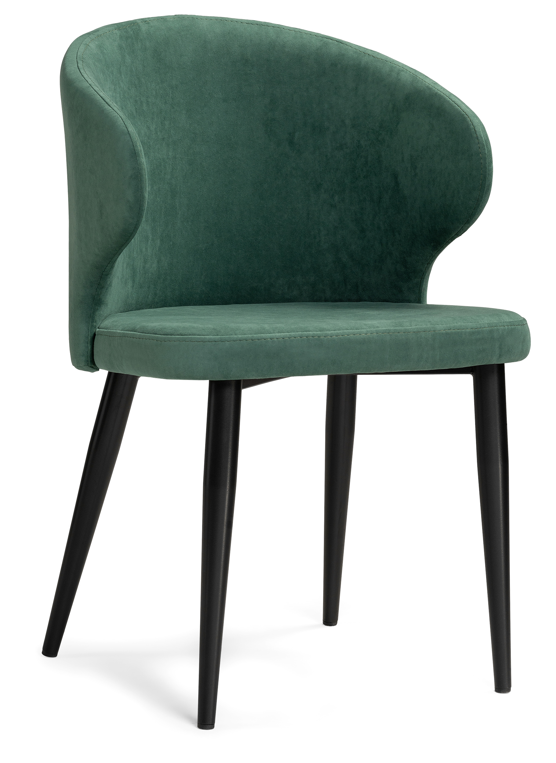 Изображение товара Стул Woodville Алсисар 52x81x58 см велюр цвет черный/зеленый