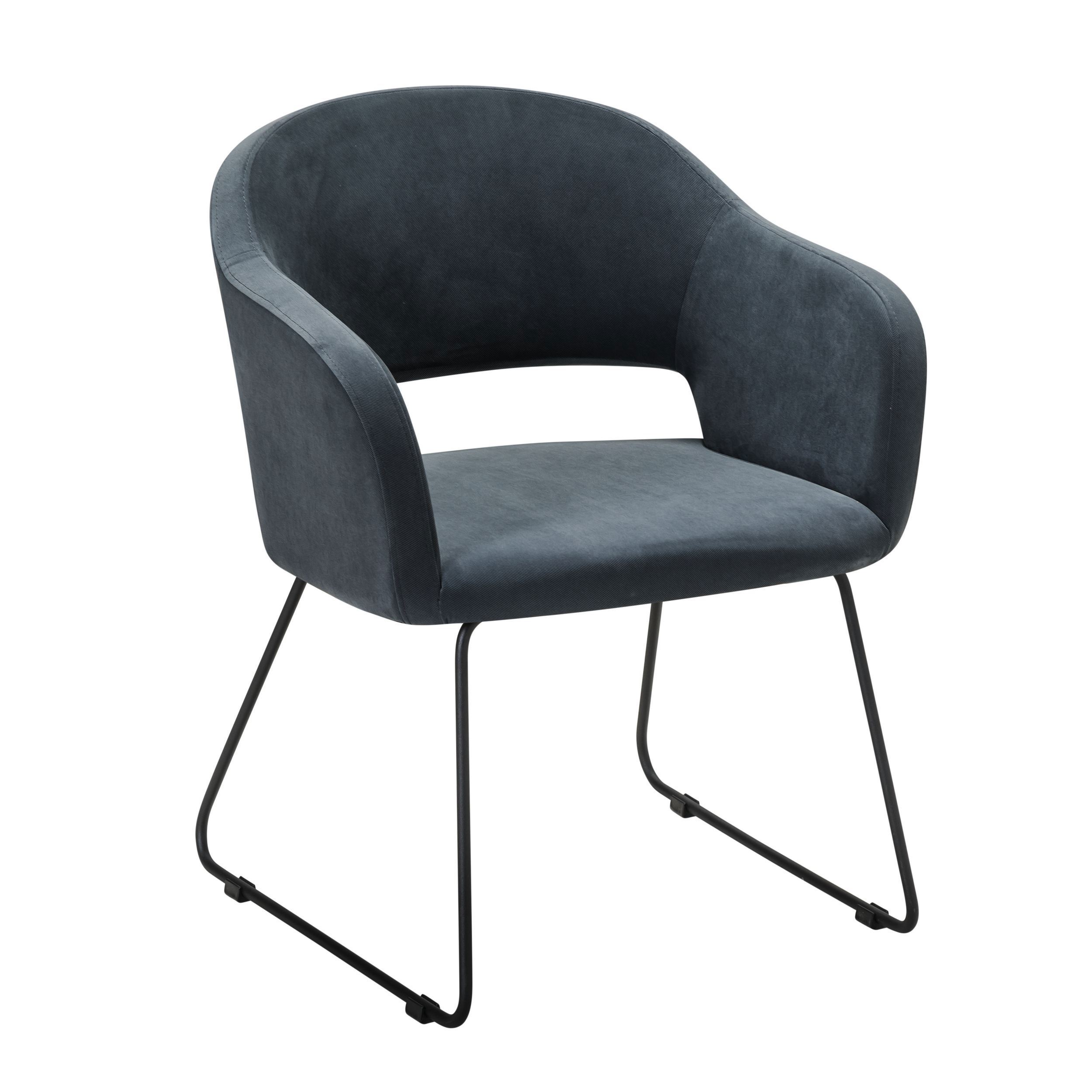 Изображение товара Обеденный стул R-home Oscar с мягким велюром серый, металлический каркас