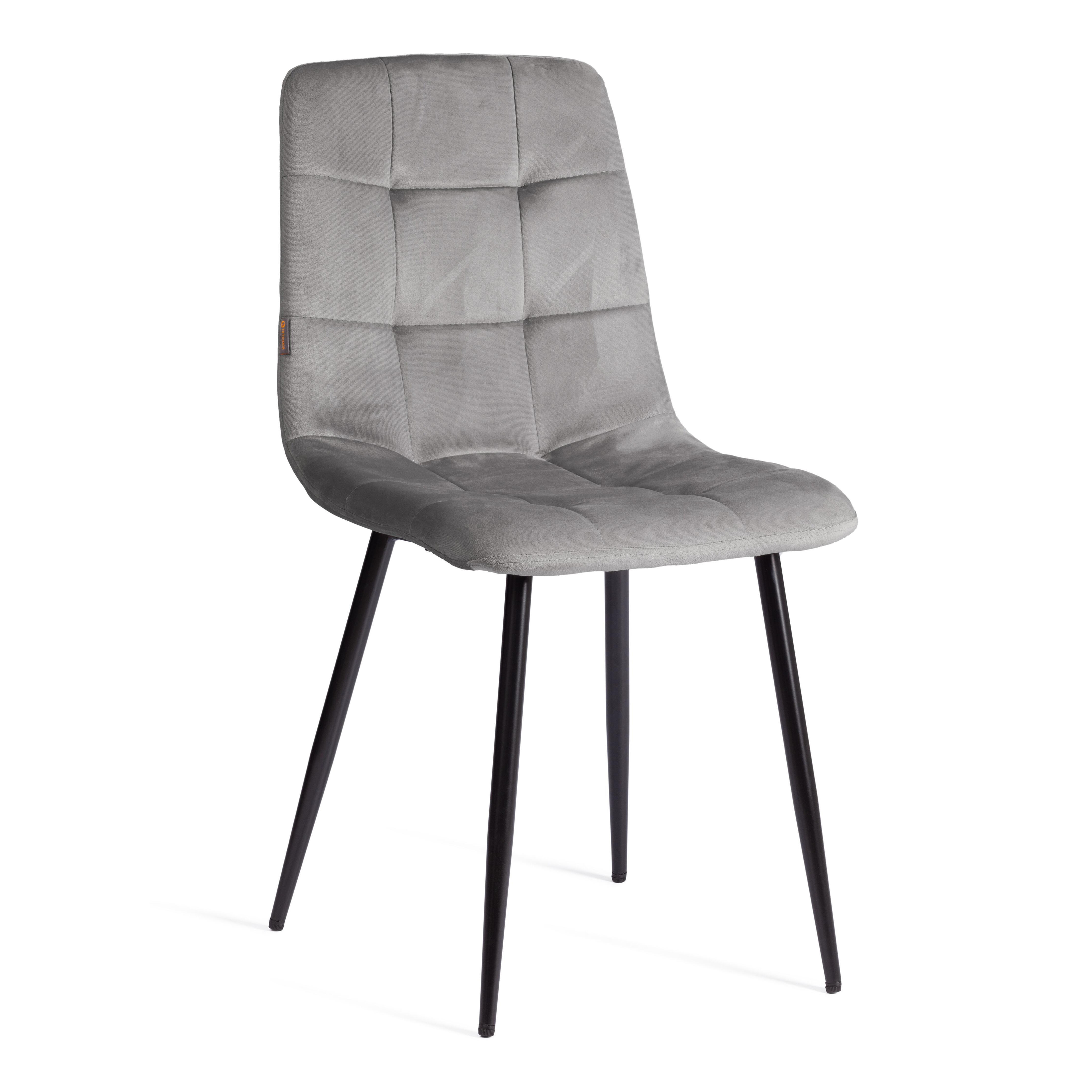 Изображение товара Кухонный стул Tetchair Chilly 44.5х88х52.5 см велюр цвет темно-серый/черный