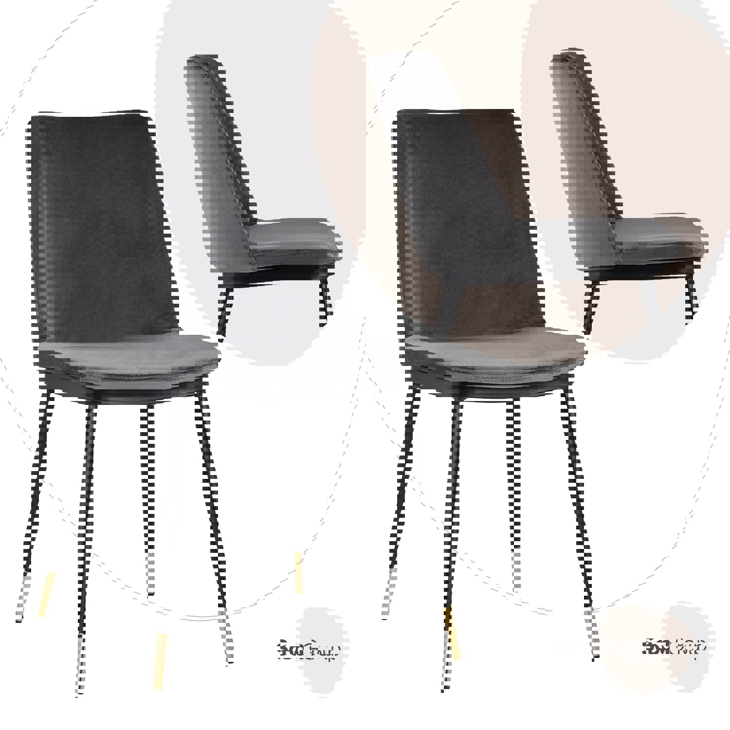 Изображение товара Стул кухонный Мелисса велюр темно-серый 82x50,5x58 см