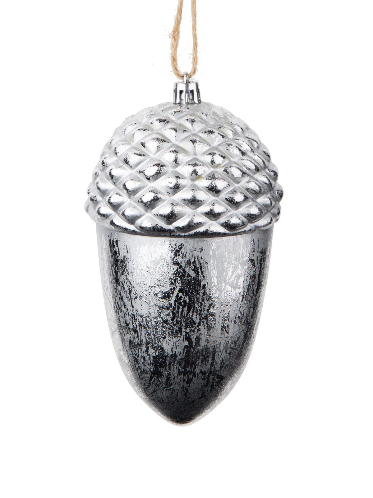 Изображение товара Украшение елочное Желудь серебристое 14х8 см для новогодней елки