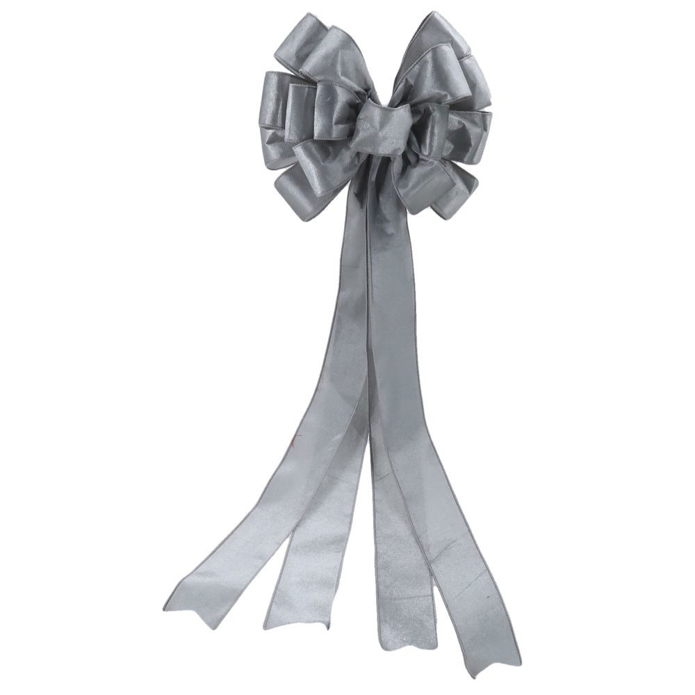 Изображение товара Украшение елочное «Бант», 95x28 см, цвет серебристый