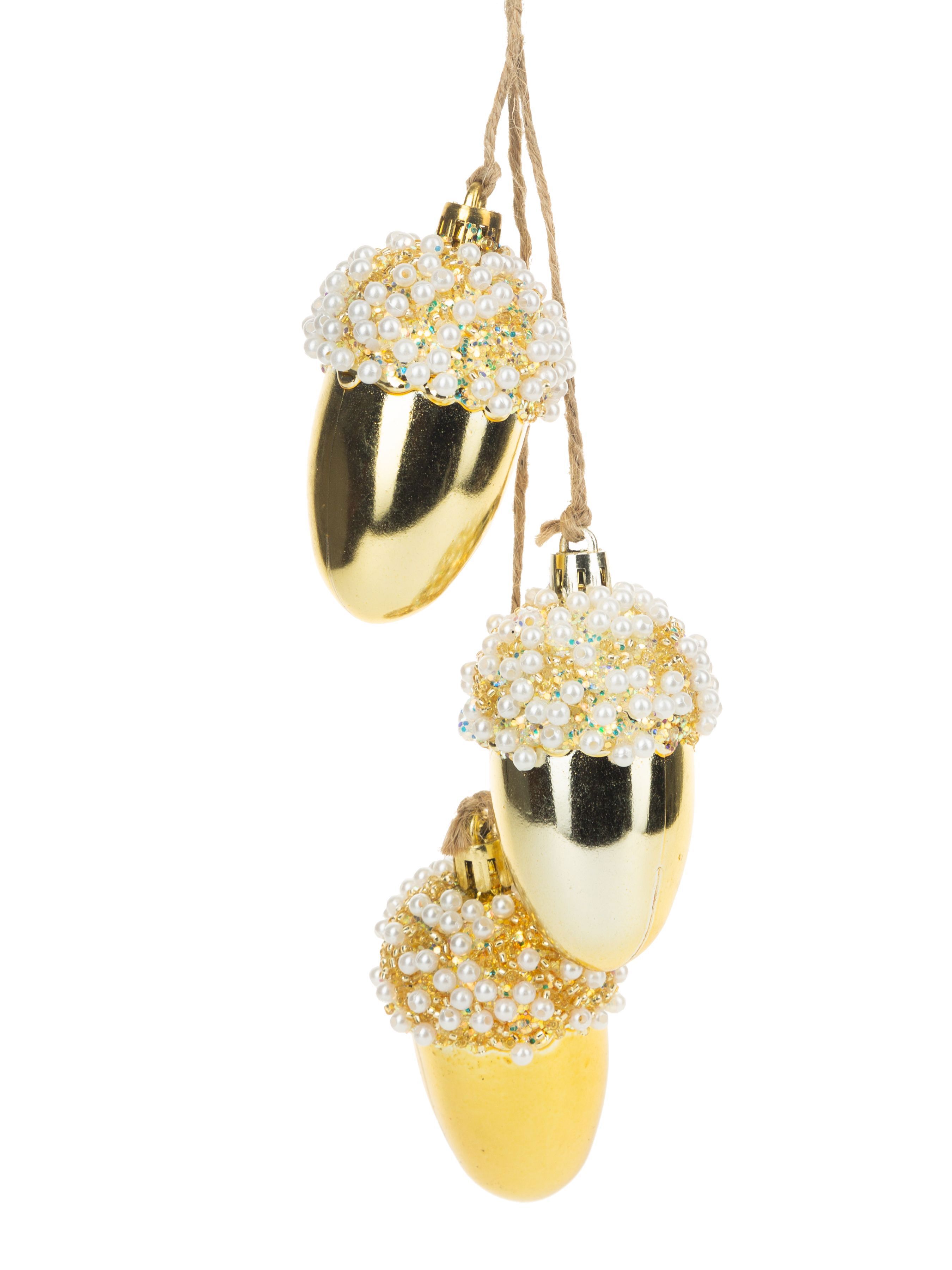 Изображение товара Украшения елочные Желуди золотой набор 3 шт. для новогодней елки