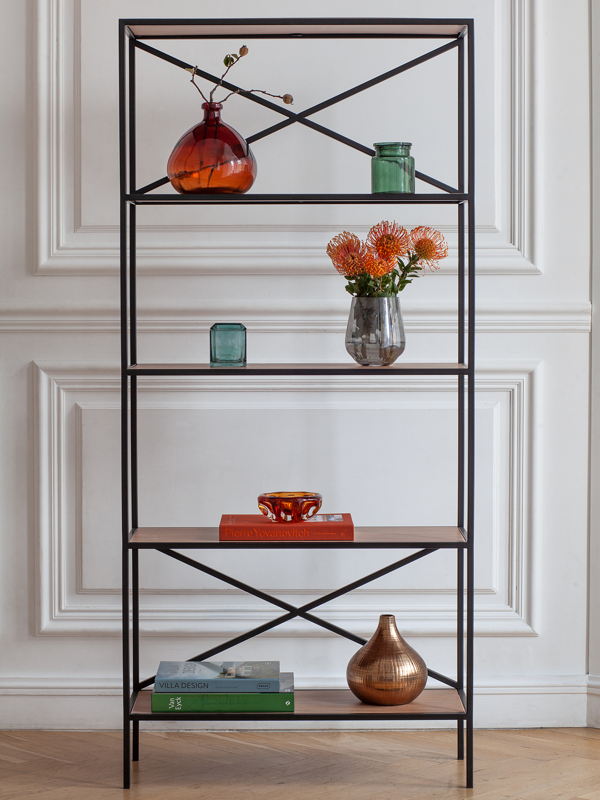 Изображение товара Стеллаж Greenween KARIN 80x175x30 см в стиле лофт из стали и ЛДСП