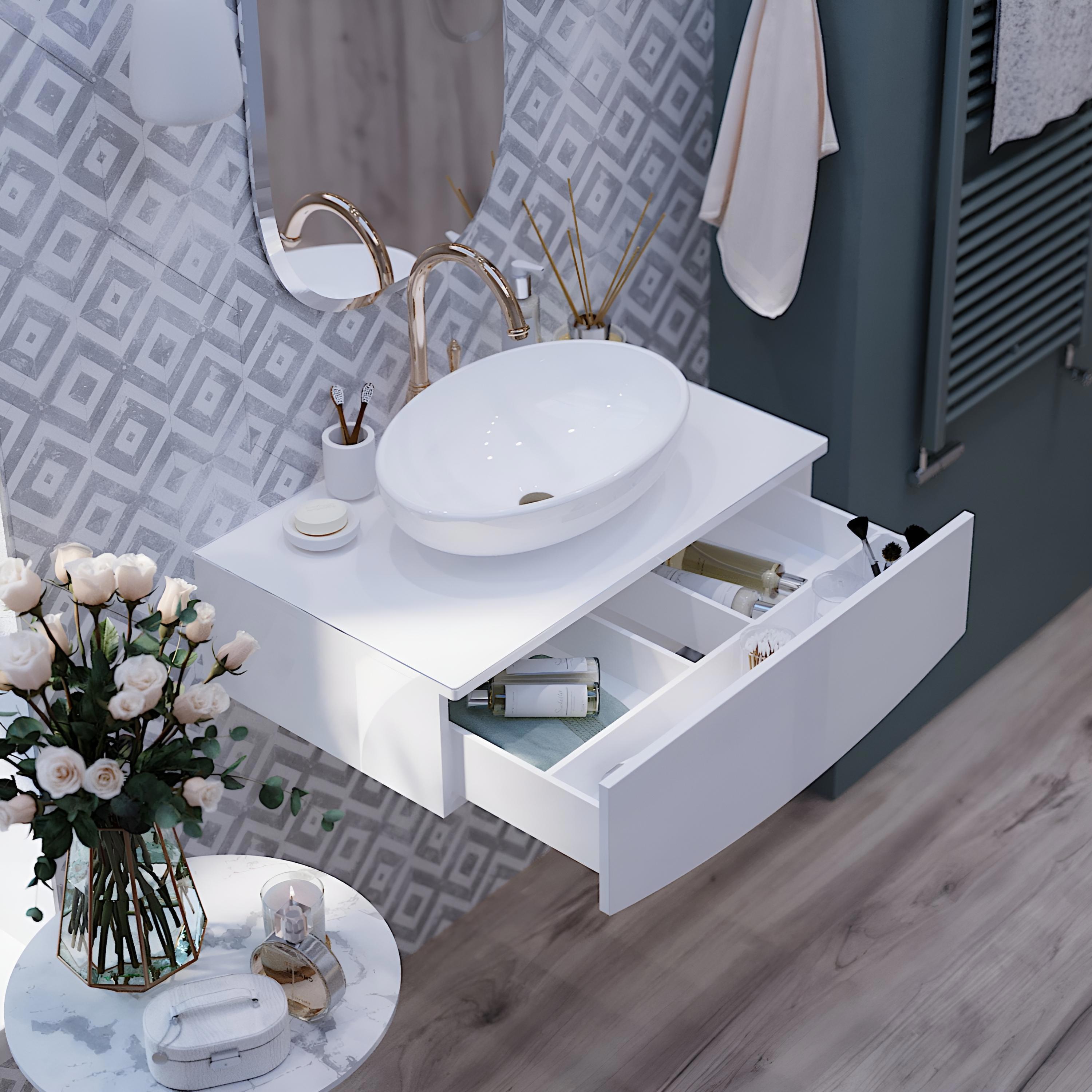 Изображение товара Подвесная тумба под раковину 1Marka Nega 60 см белая