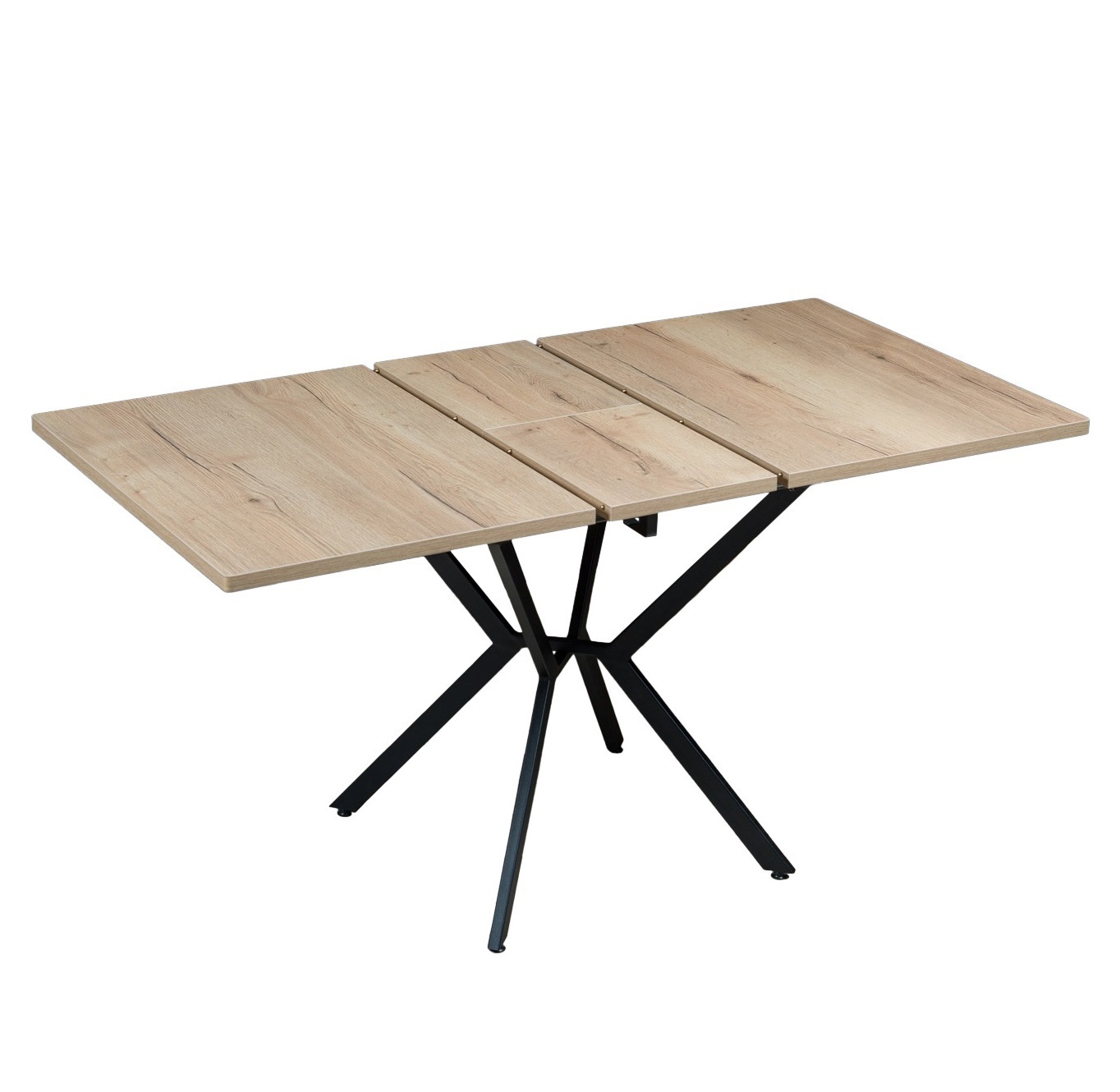 Изображение товара Кухонный стол прямоугольный Solarius раздвижной 120x80 см ЛДСП 25 мм цвет дуб/черный