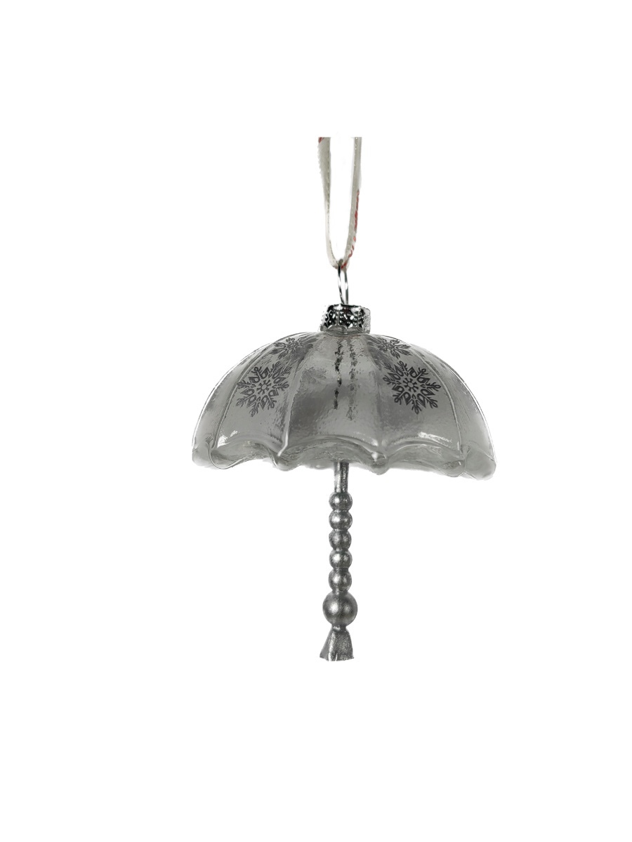 Изображение товара Елочная игрушка Magic time 93370 6.5 см серебристая стекло дизайнерская диаметром 6.5 см