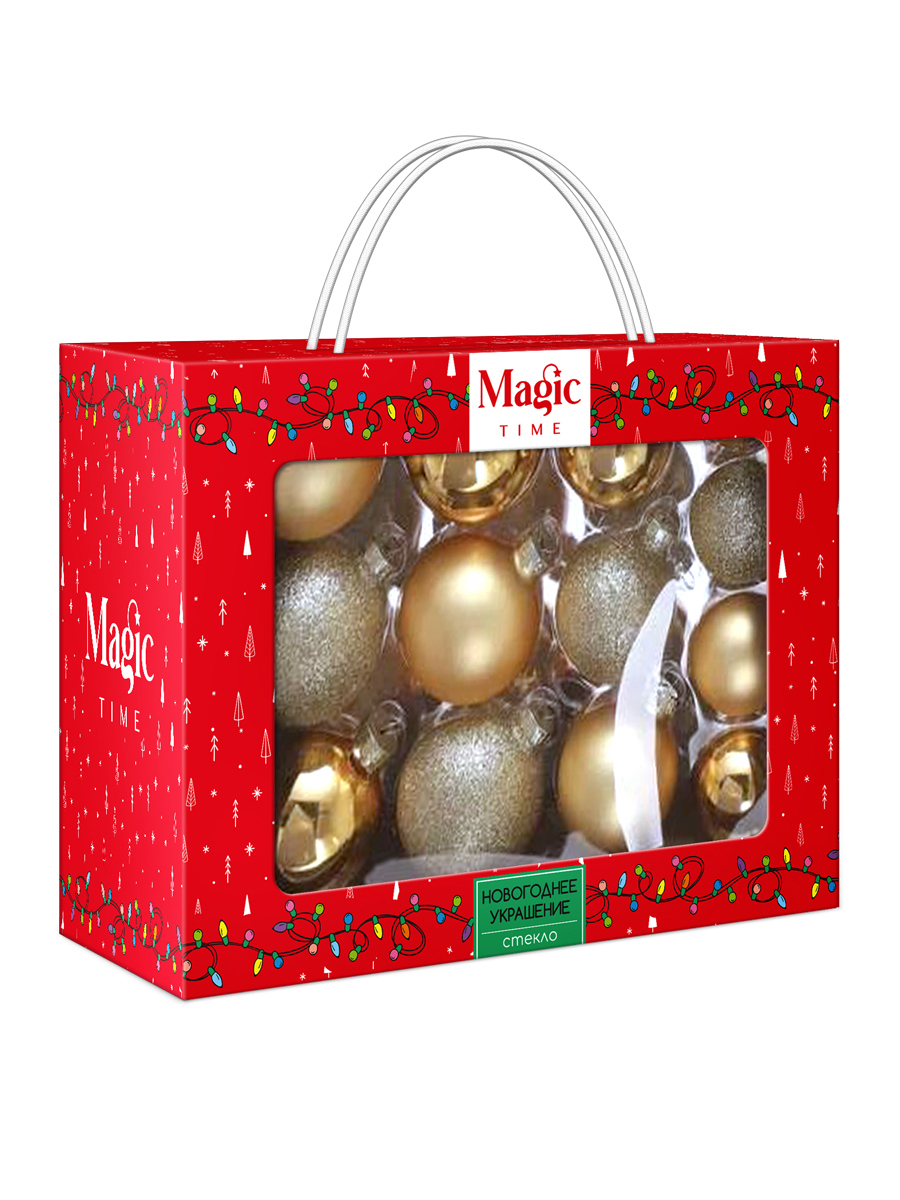 Изображение товара Набор елочных игрушек Magic time 92677 23.7 см x 16.2 см разноцветный 26 шт