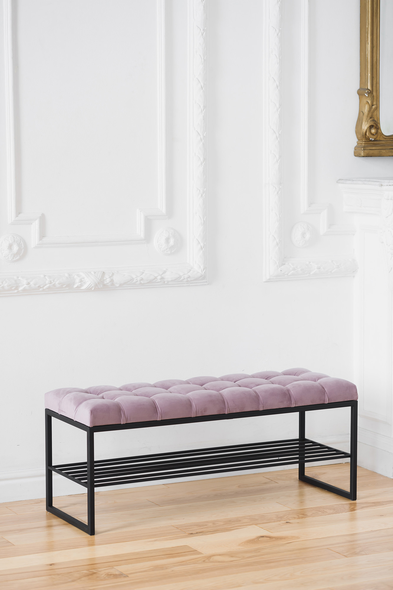 Изображение товара Стильная банкетка RUBY Greenween 110x40x45 см велюр сталь Россия