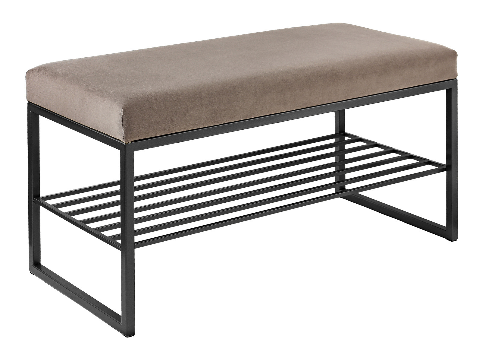 Изображение товара Банкетка Greenween Ruby Mini черная/мокко сталь искусственный велюр 85x40x45 см